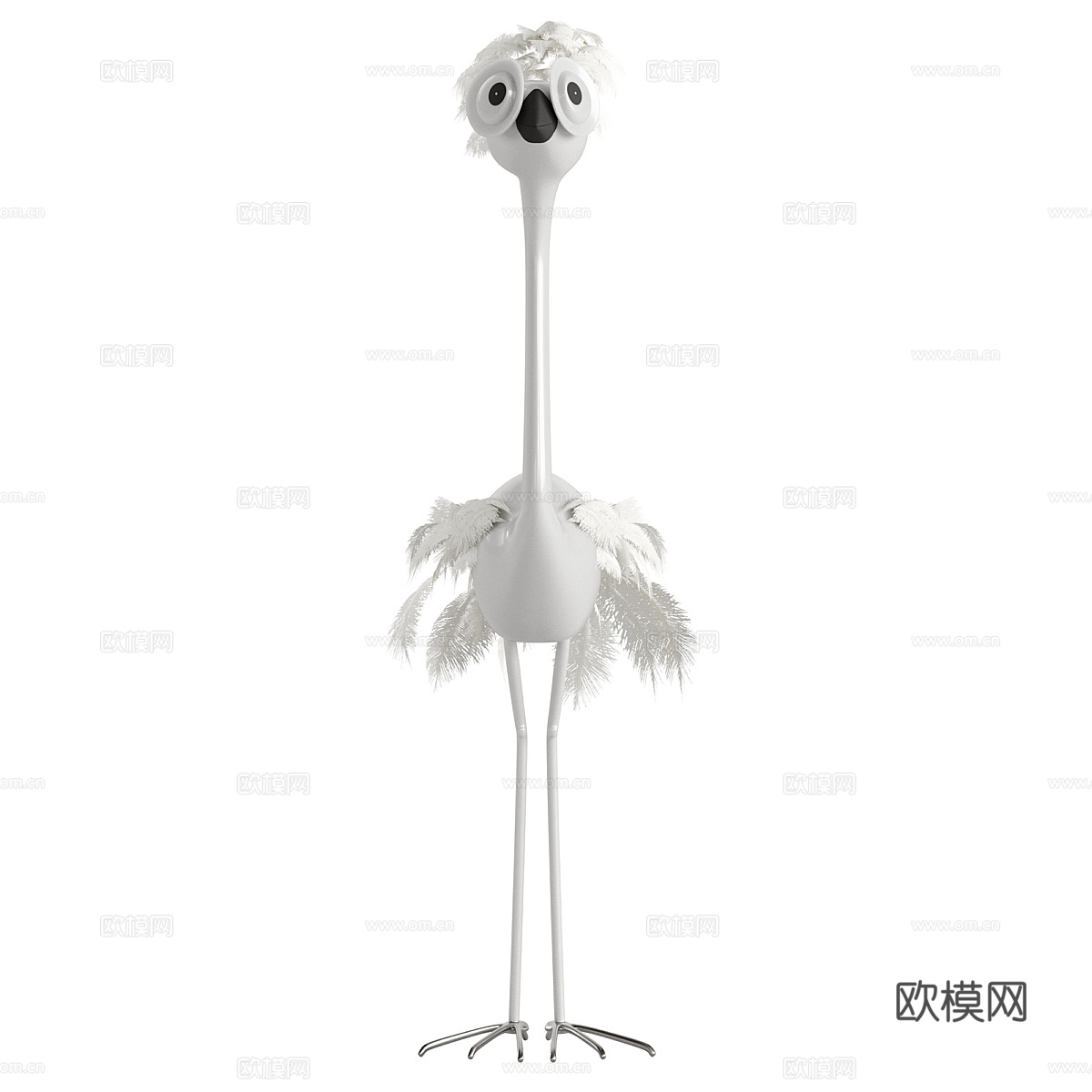 现代时尚装饰鸟雕塑3d模型