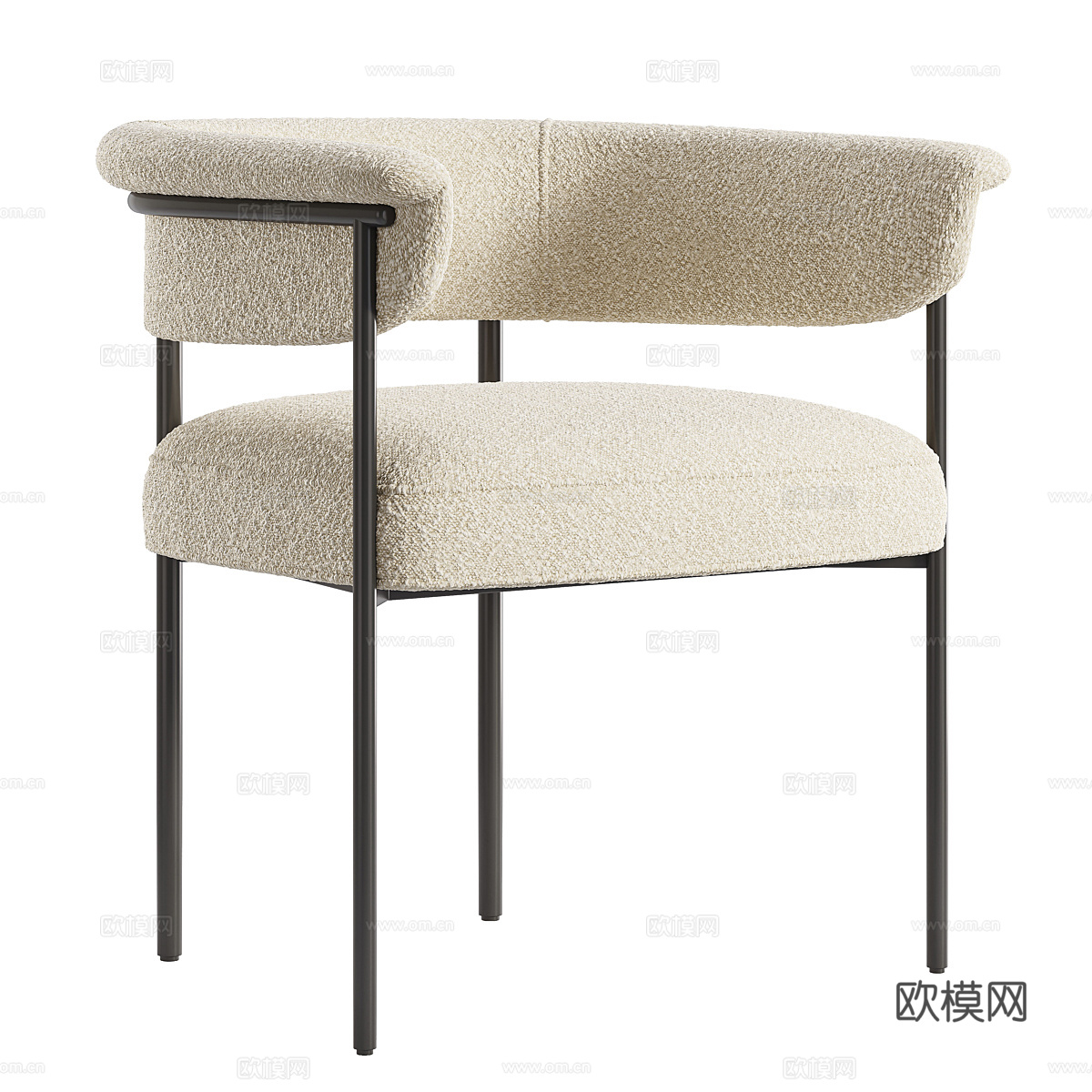 现代意式餐桌椅组合3d模型