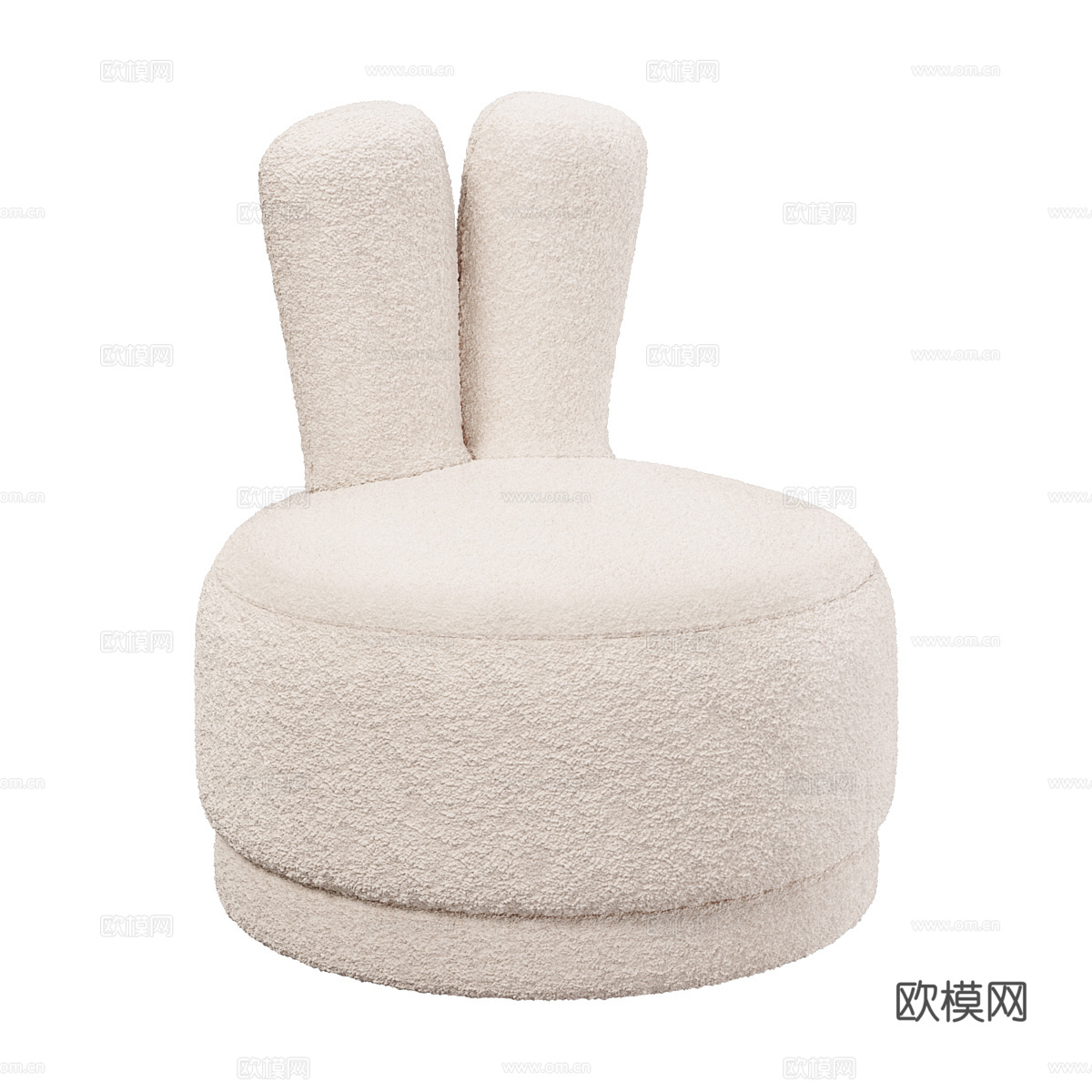 现代奶油风儿童布艺沙发3d模型