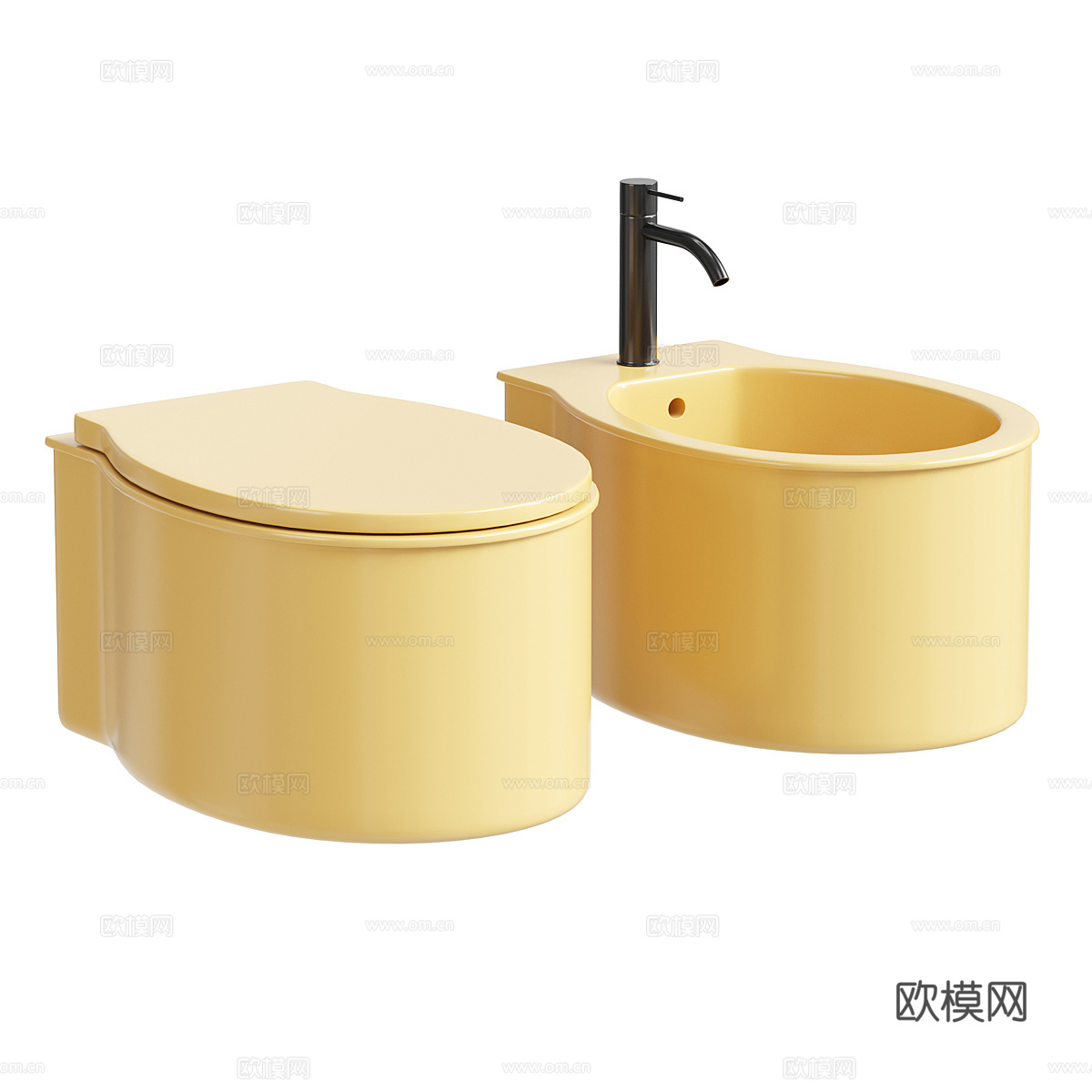悬挂式单孔坐浴盆3d模型