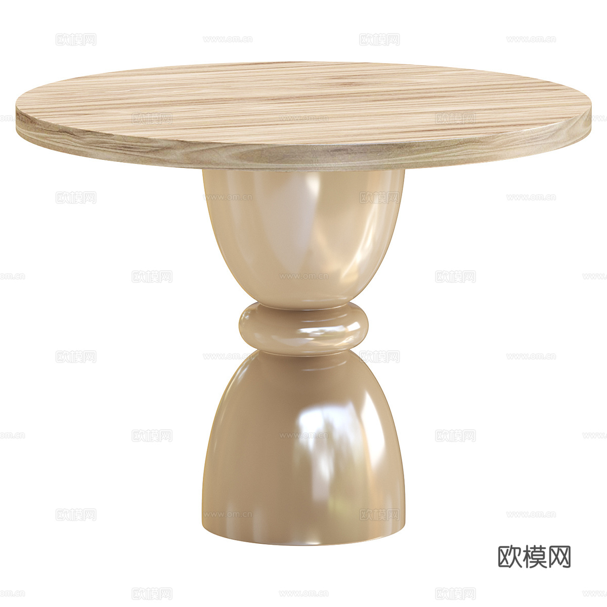 现代意式轻奢圆形餐桌3d模型