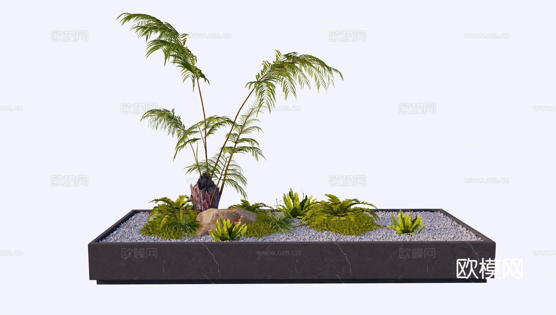 侘寂风盆栽su模型