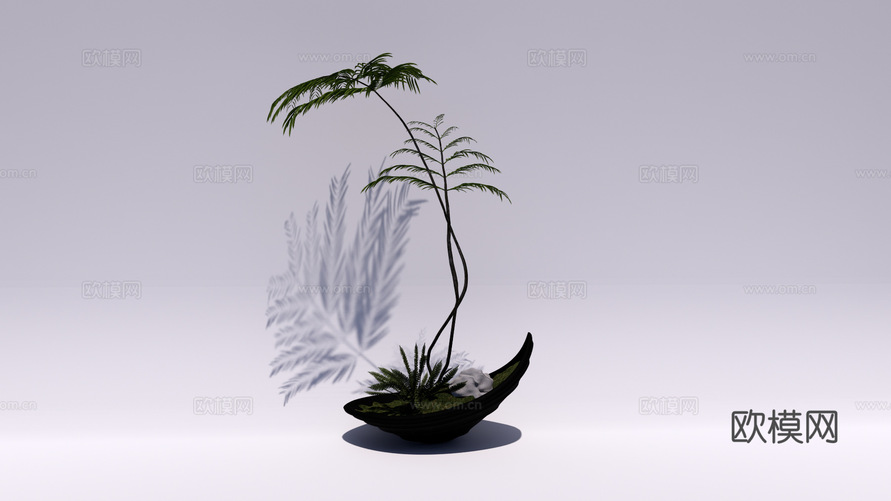 盆栽 盆栽 禅意盆景su模型