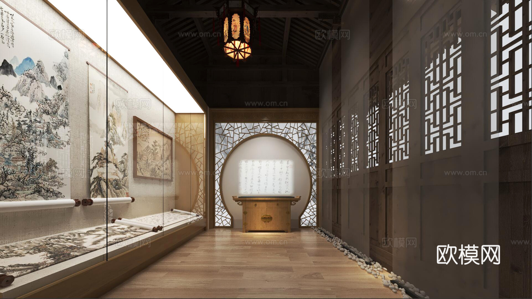 书画展馆3d模型