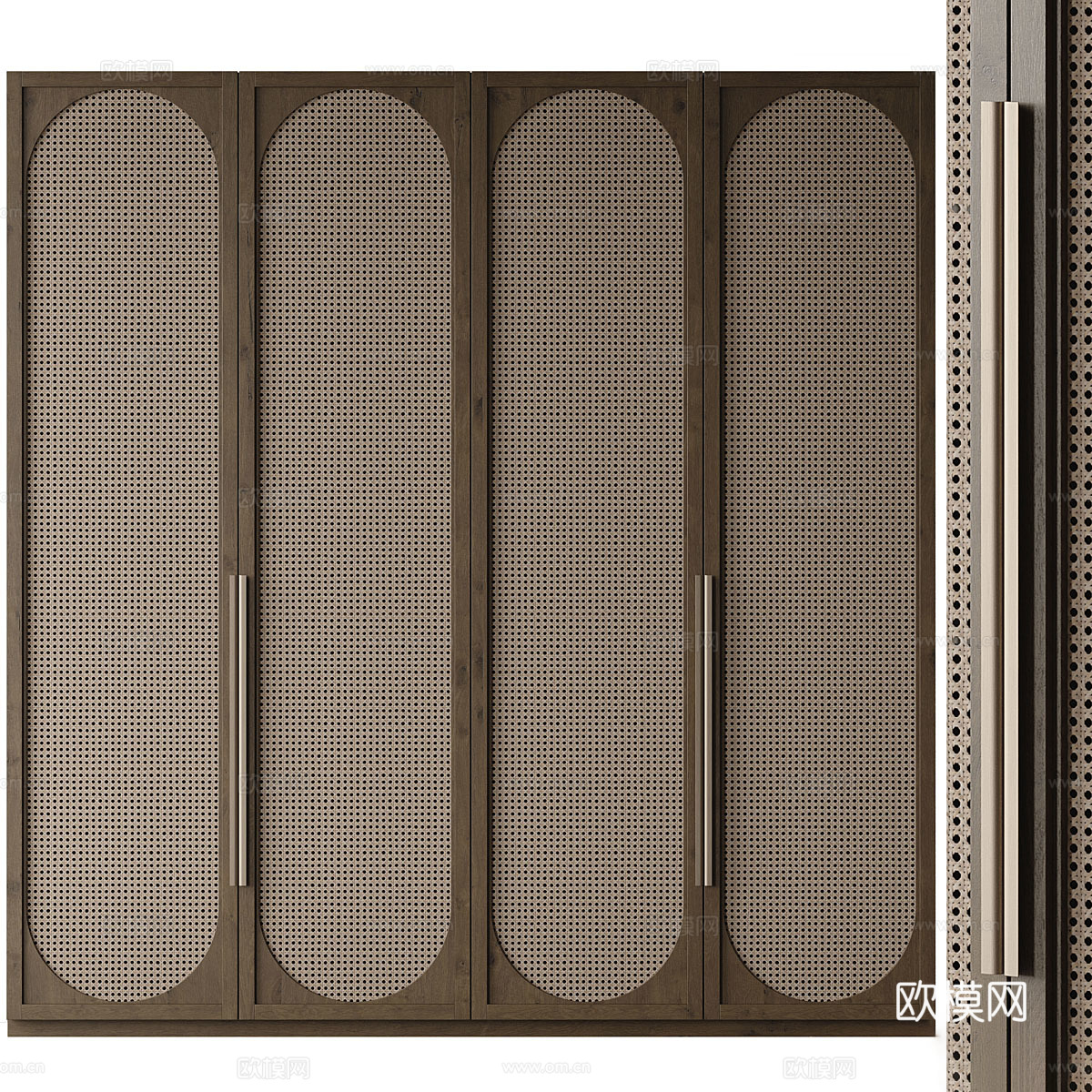 新中式侘寂藤编开门衣柜3d模型