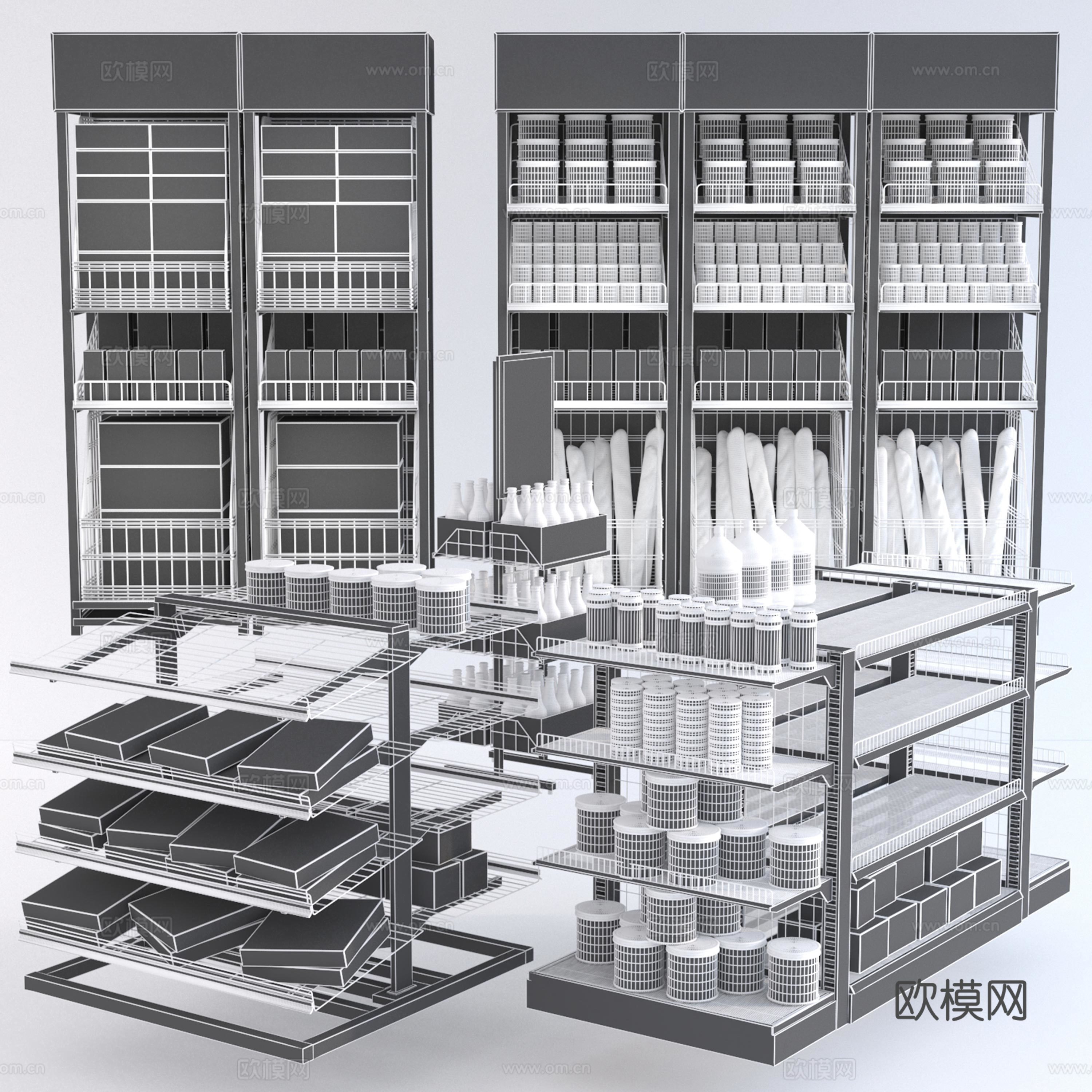 现代商品货柜 货架 展示架3d模型