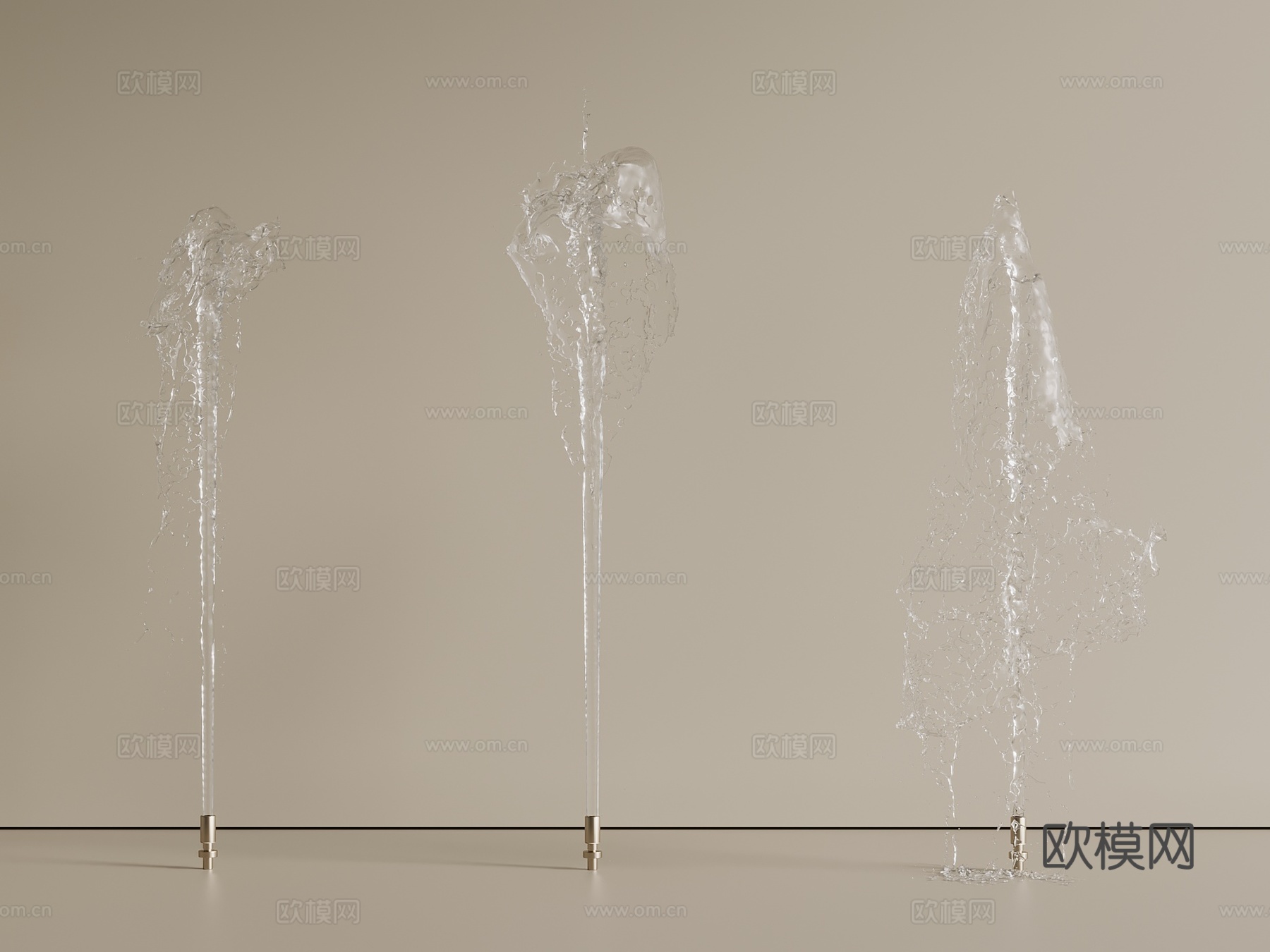 新中式 现代 喷泉 水景 水系 喷泉 流水3d模型