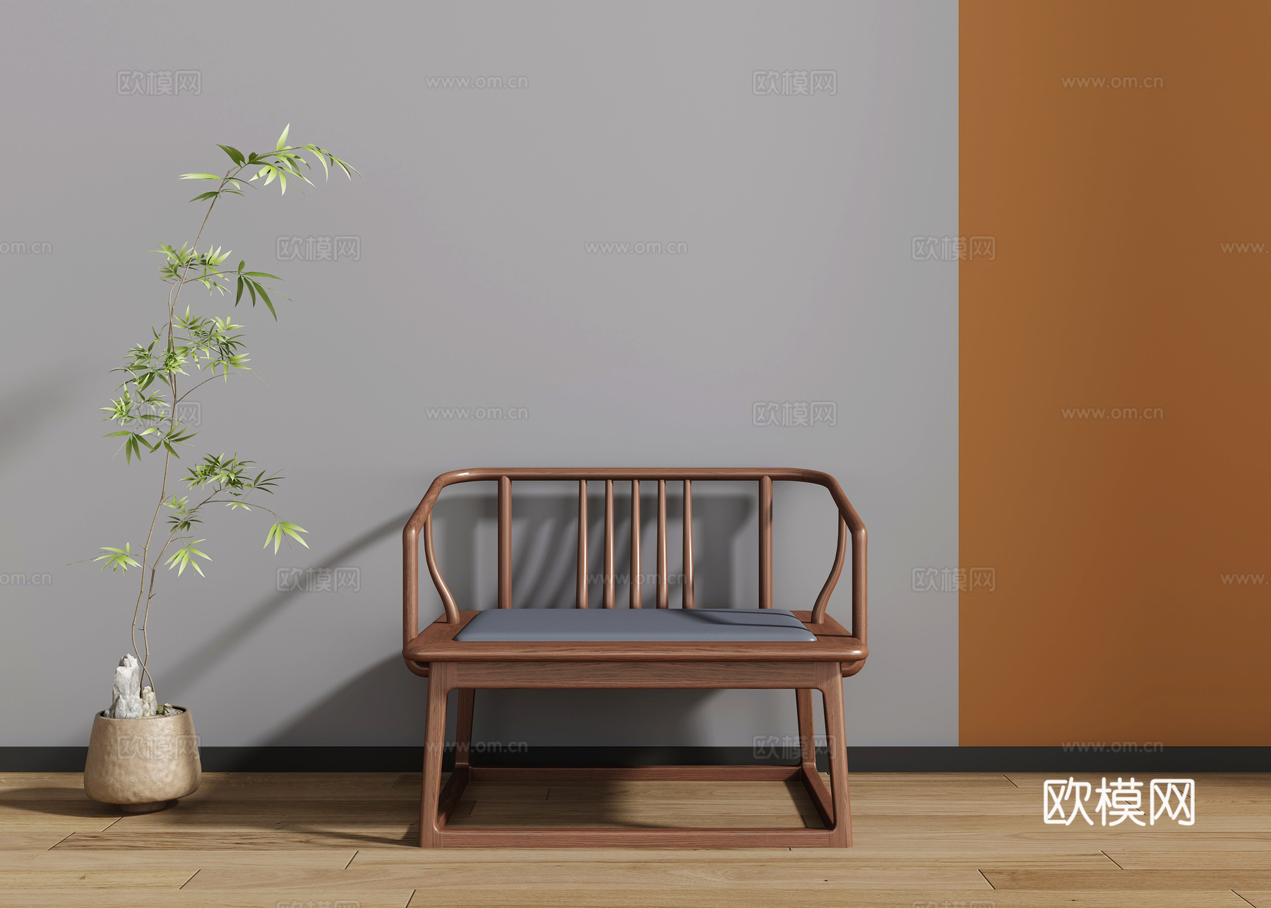 新中式禅椅3d模型