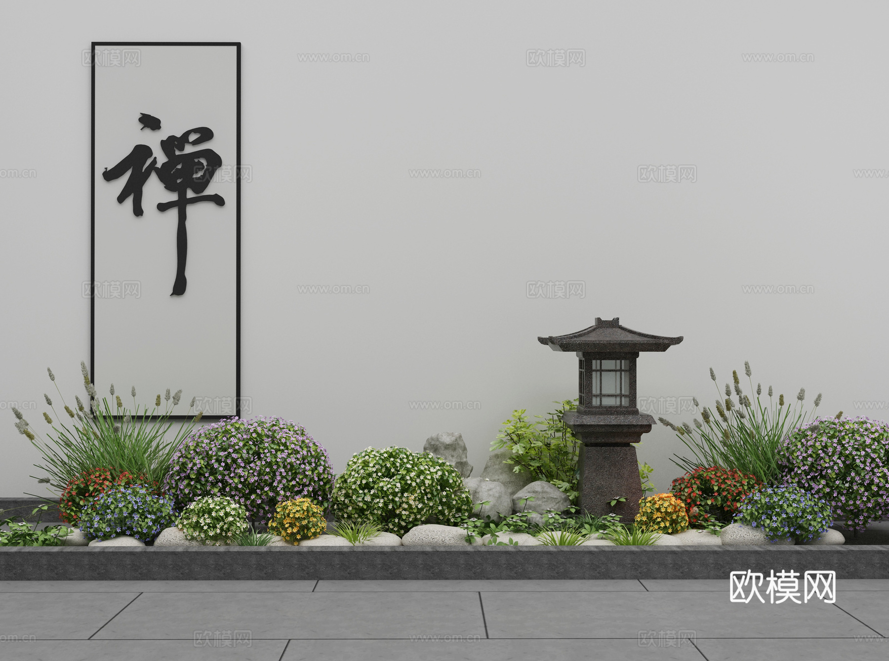 庭院景观小品 禅意空间3d模型