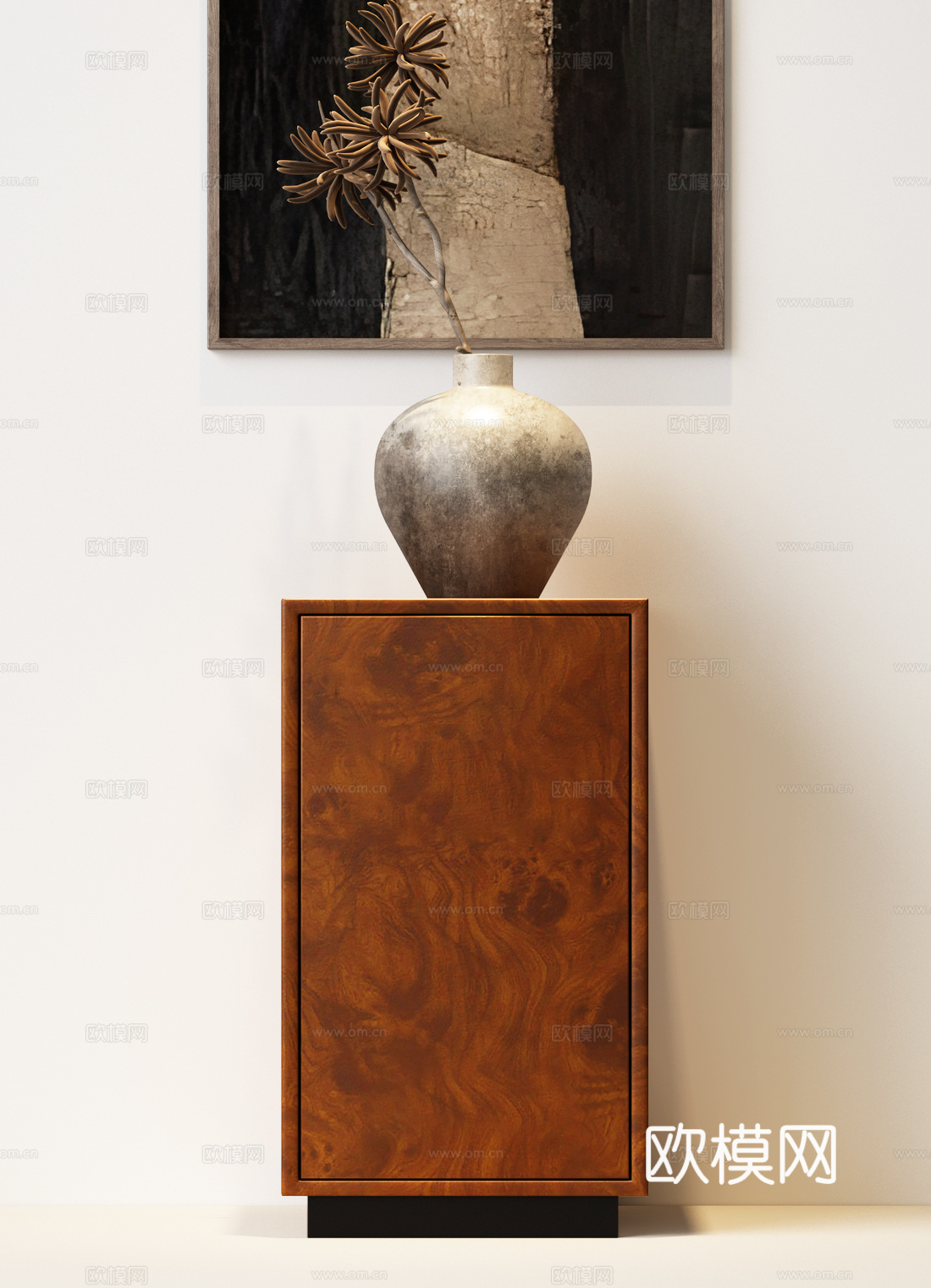 现代中古花瓶花艺 现代中古花艺 中古风花艺3d模型
