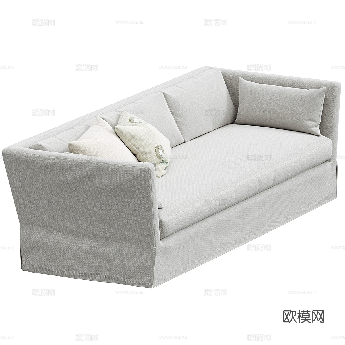 美式简约布艺休闲沙发3d模型