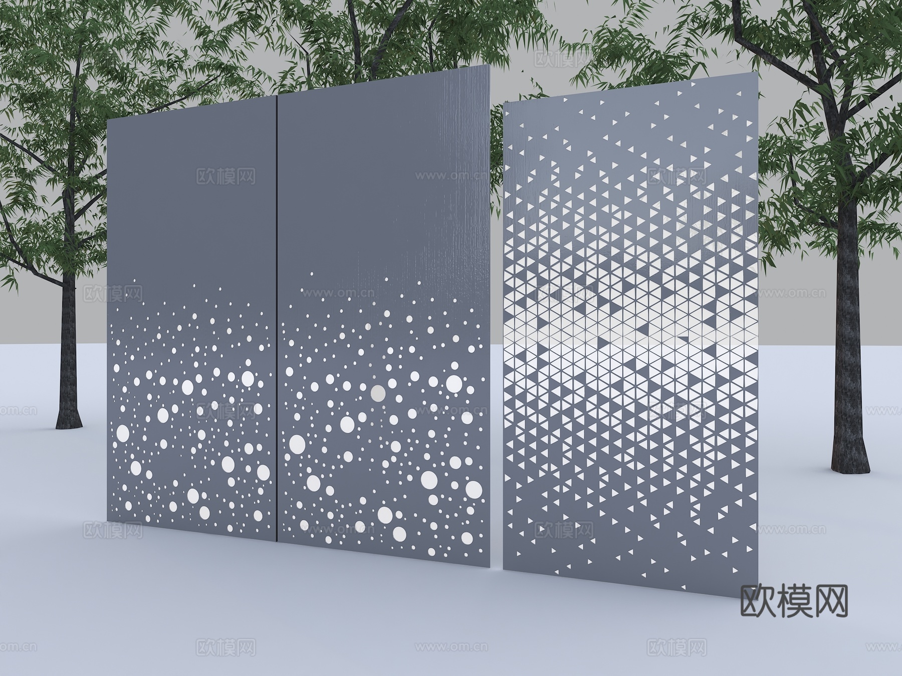 现代穿孔板 金属穿孔板3d模型