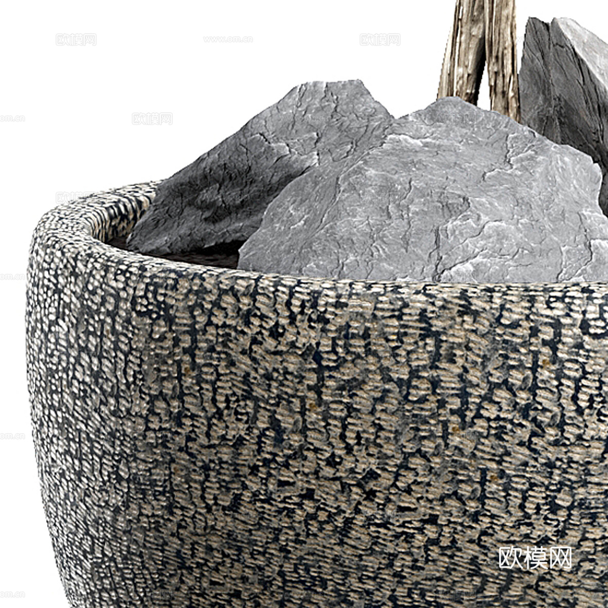 现代侘寂绿植盆栽3d模型