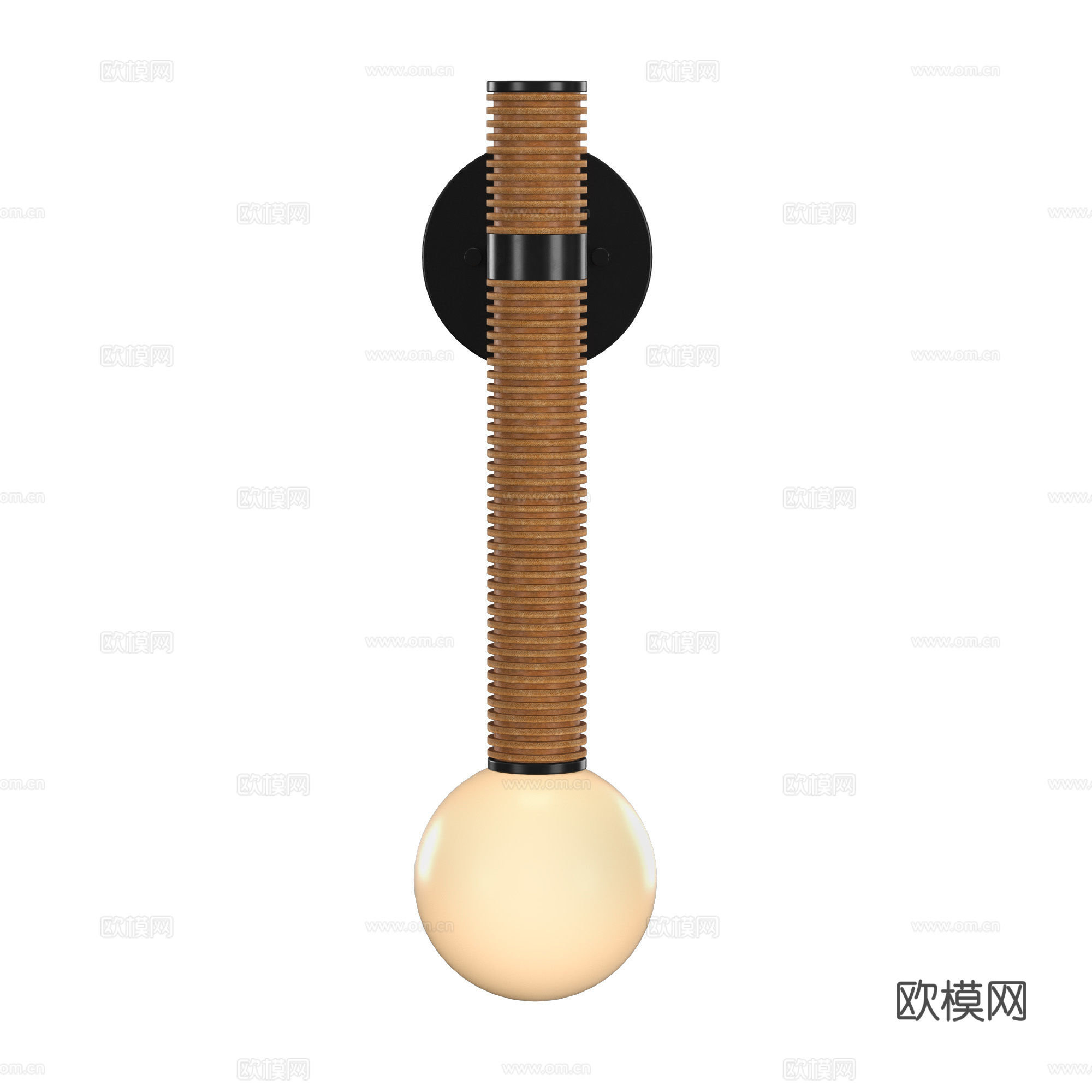 新中式中古风藤编装饰壁灯3d模型
