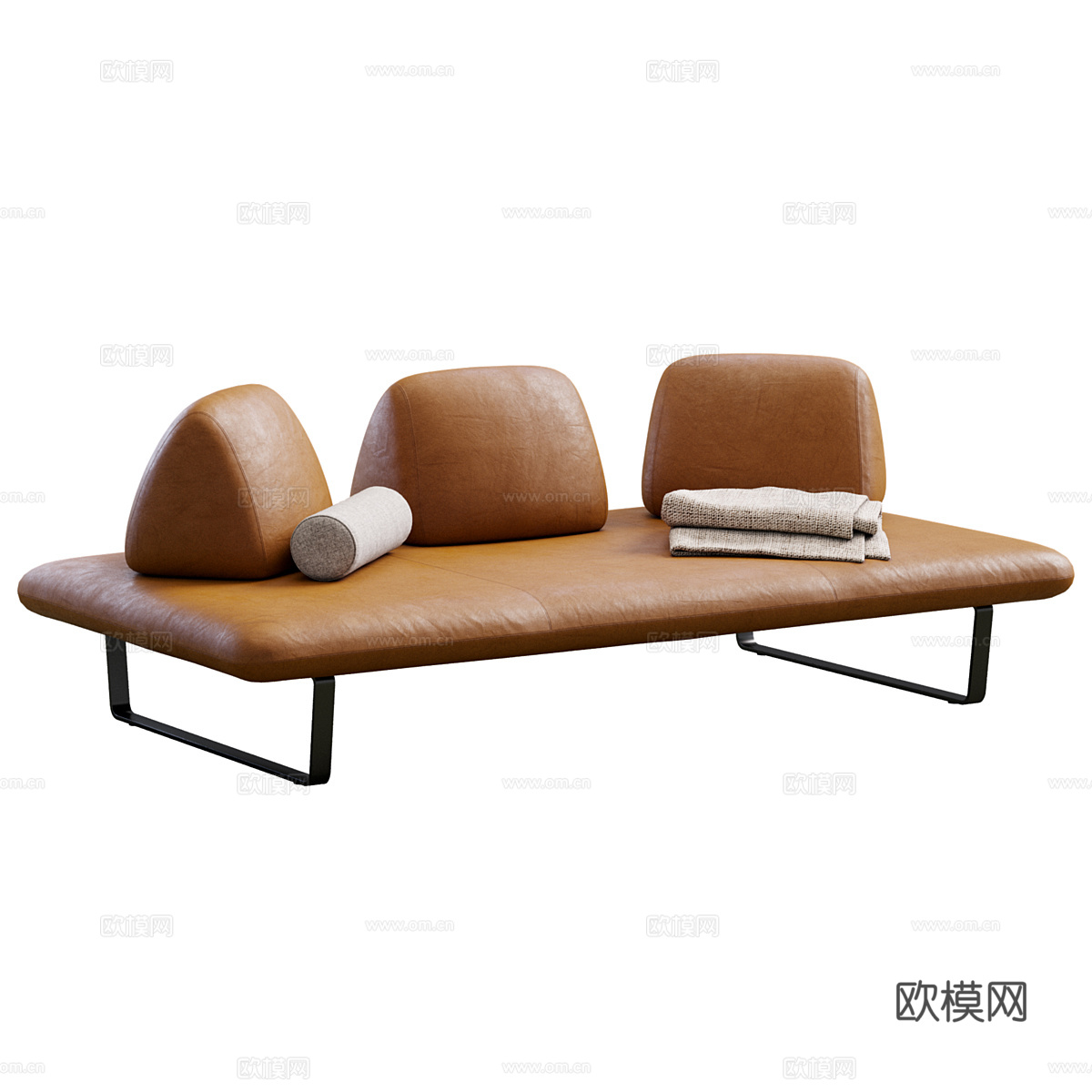 现代意式极简双人休闲沙发3d模型
