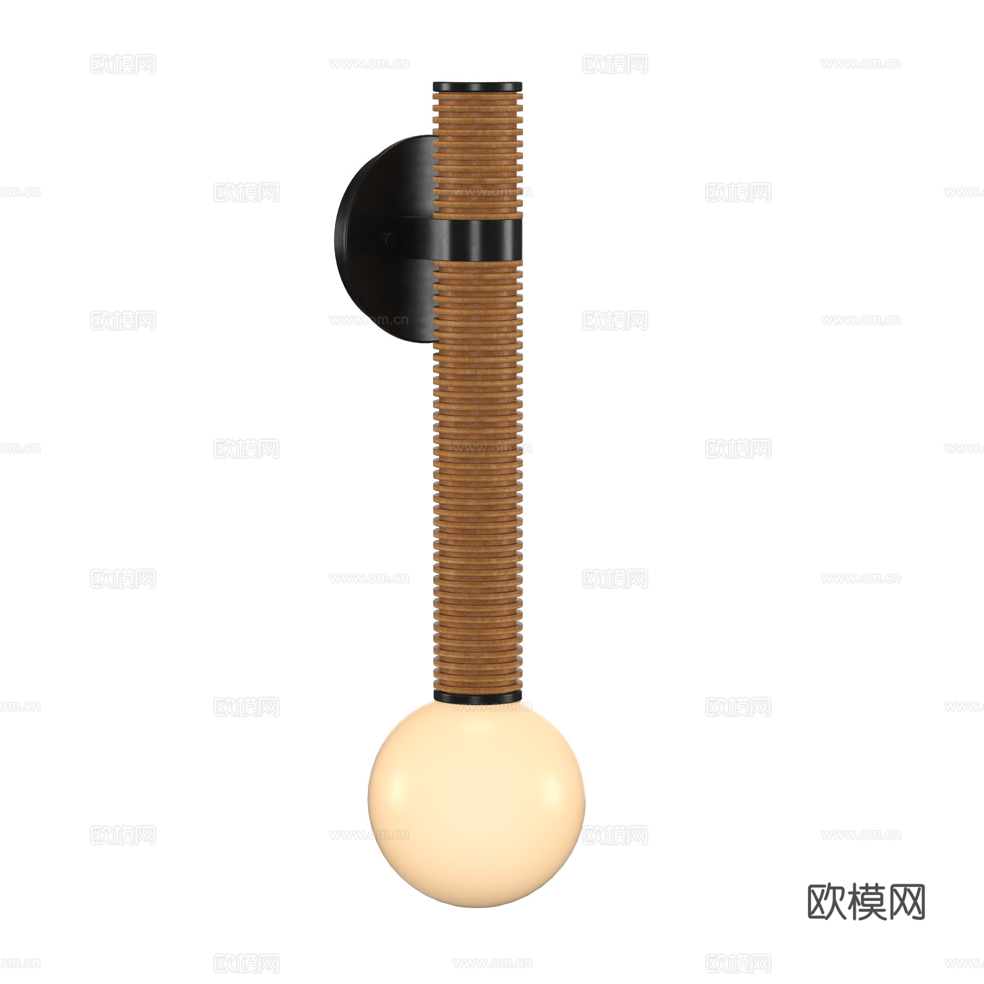 新中式中古风藤编装饰壁灯3d模型