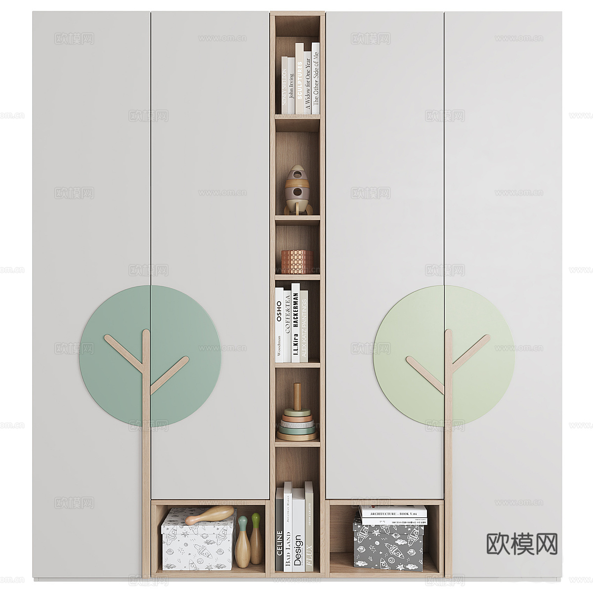 现代北欧儿童衣柜3d模型