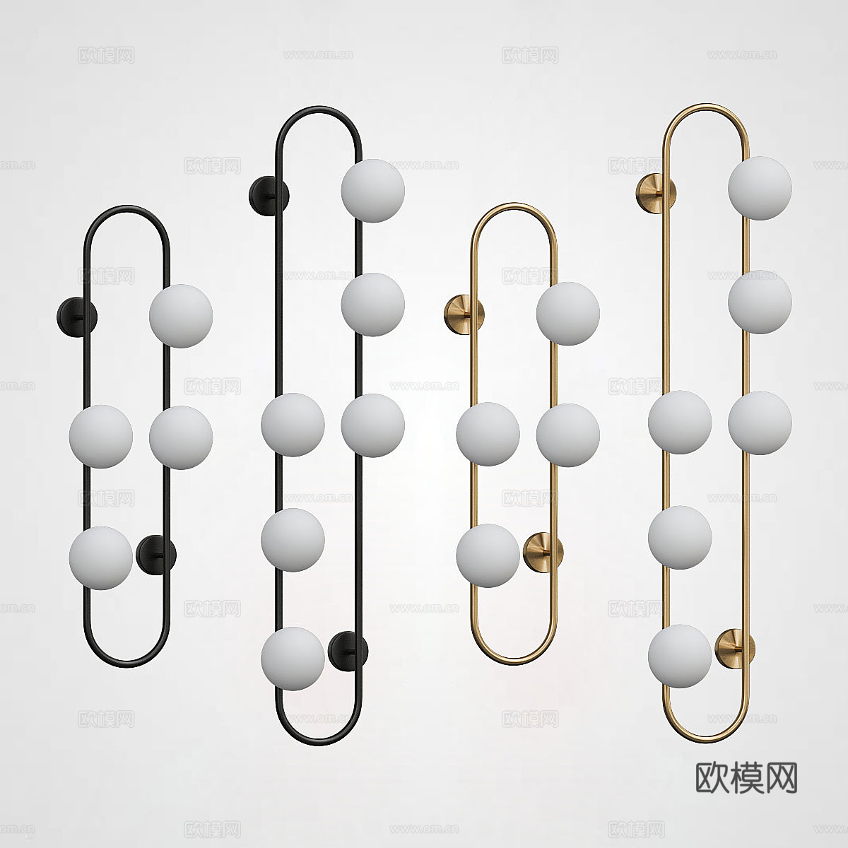 现代轻奢金属装饰壁灯3d模型