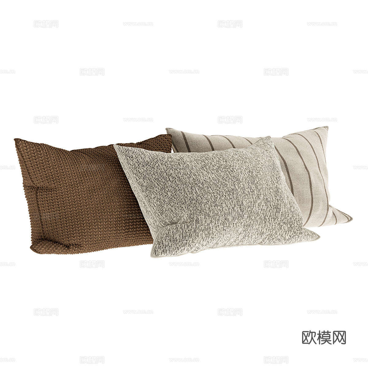 现代侘寂布艺沙发抱枕3d模型
