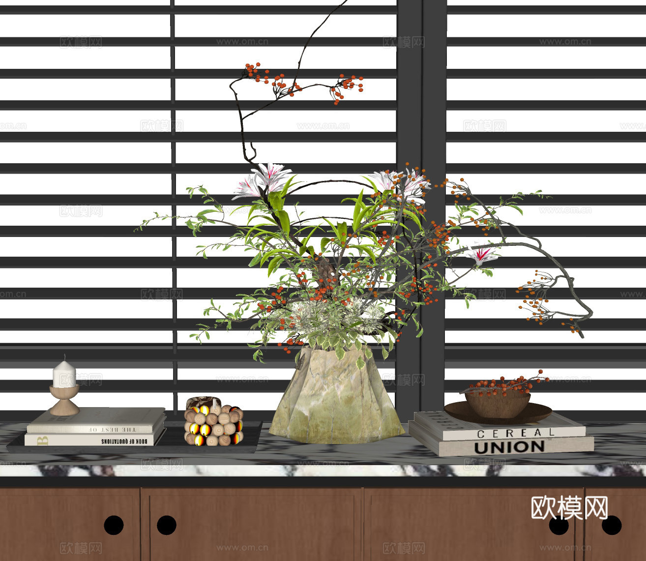现代花艺 现代花艺 花瓶花艺 花卉摆件 插花花艺su模型