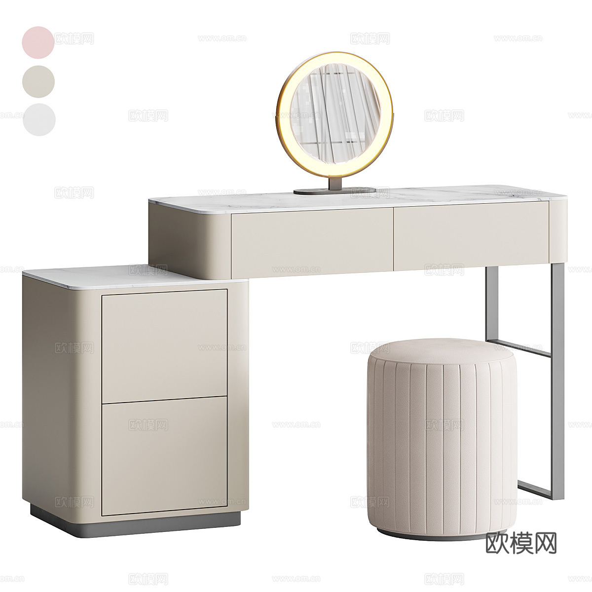 现代意式梳妆台3d模型