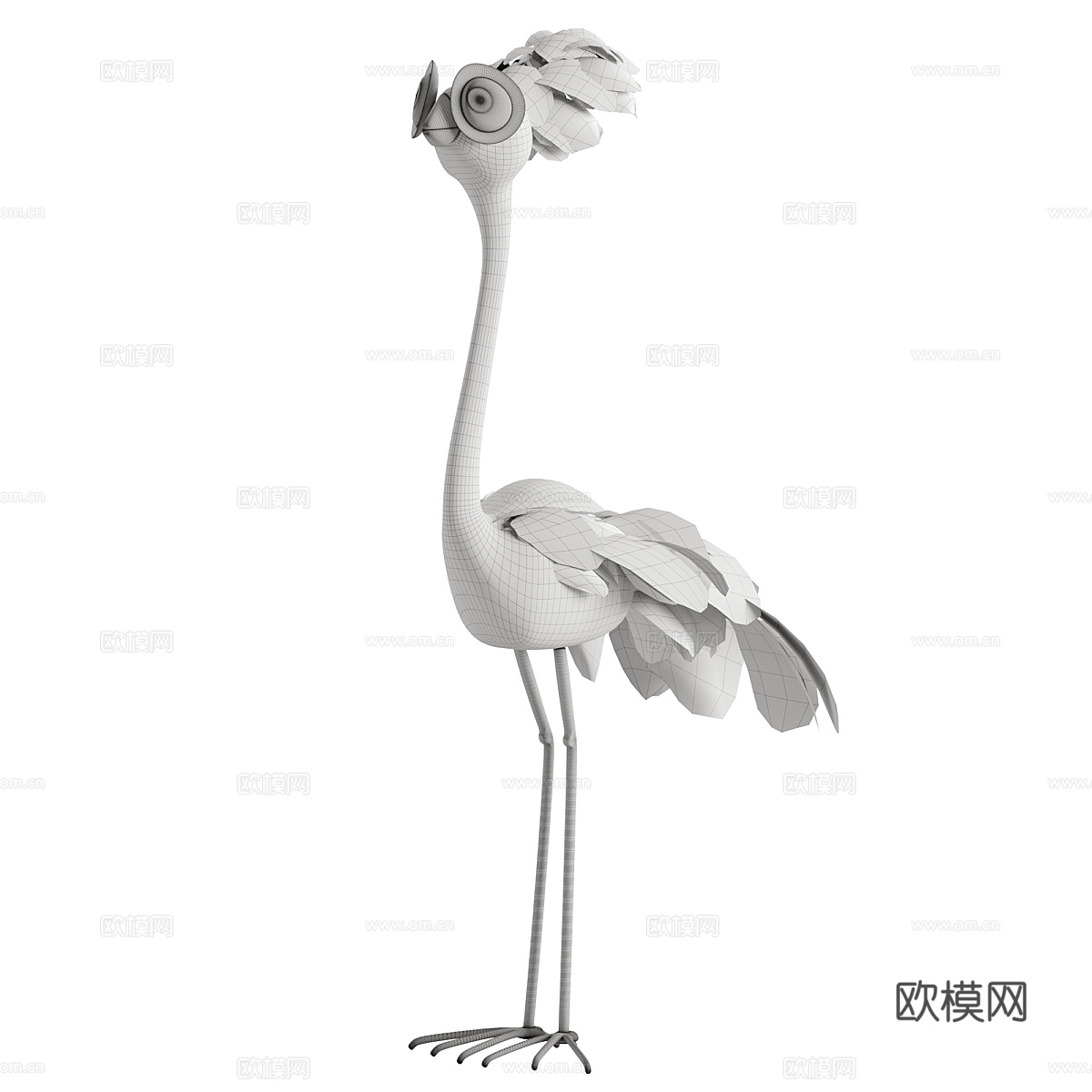 现代时尚装饰鸟雕塑3d模型
