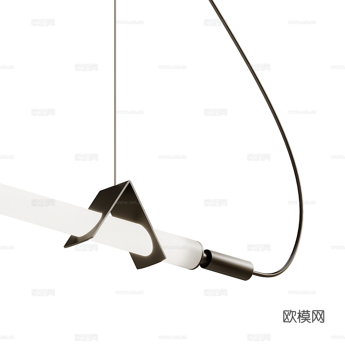 现代轻奢极简线性装饰吊灯3d模型
