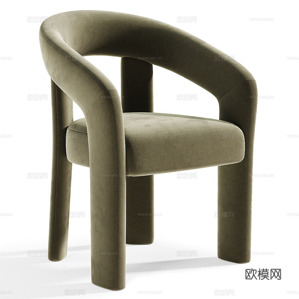 现代意式布艺扶手椅3d模型