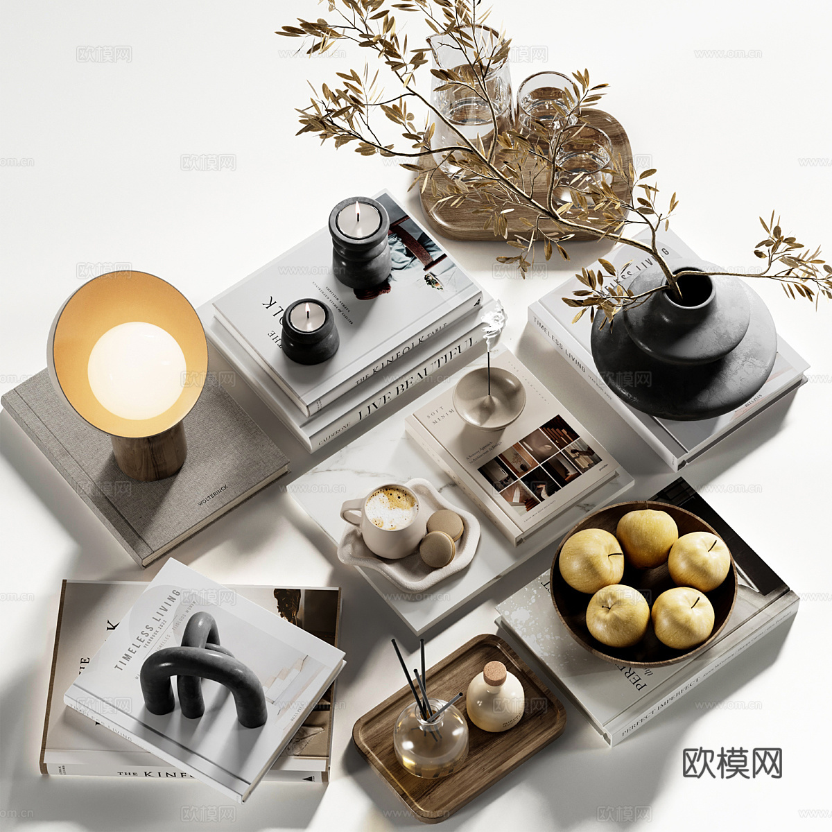 新中式轻奢饰品摆件组合3d模型