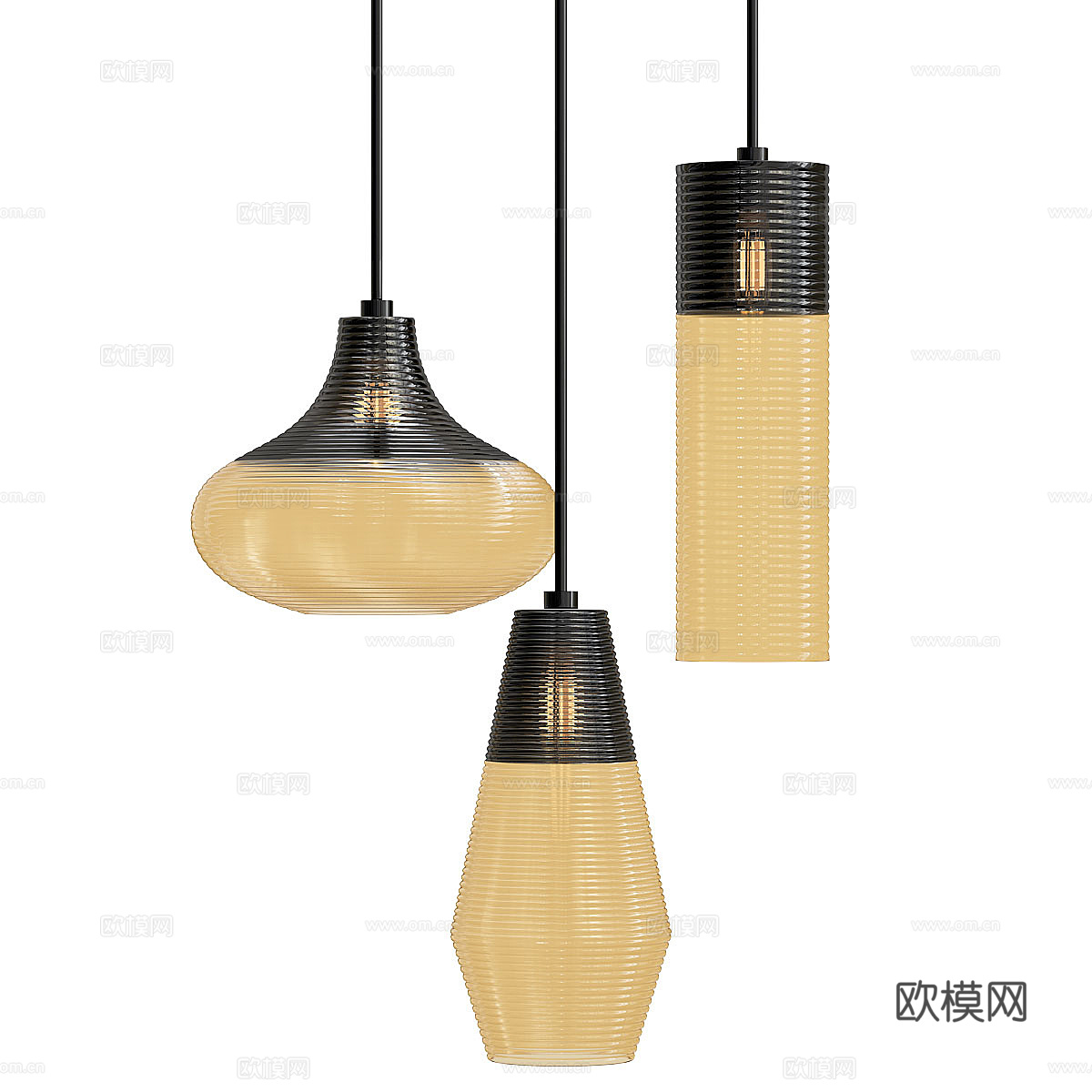 现代轻奢玻璃装饰小吊灯3d模型