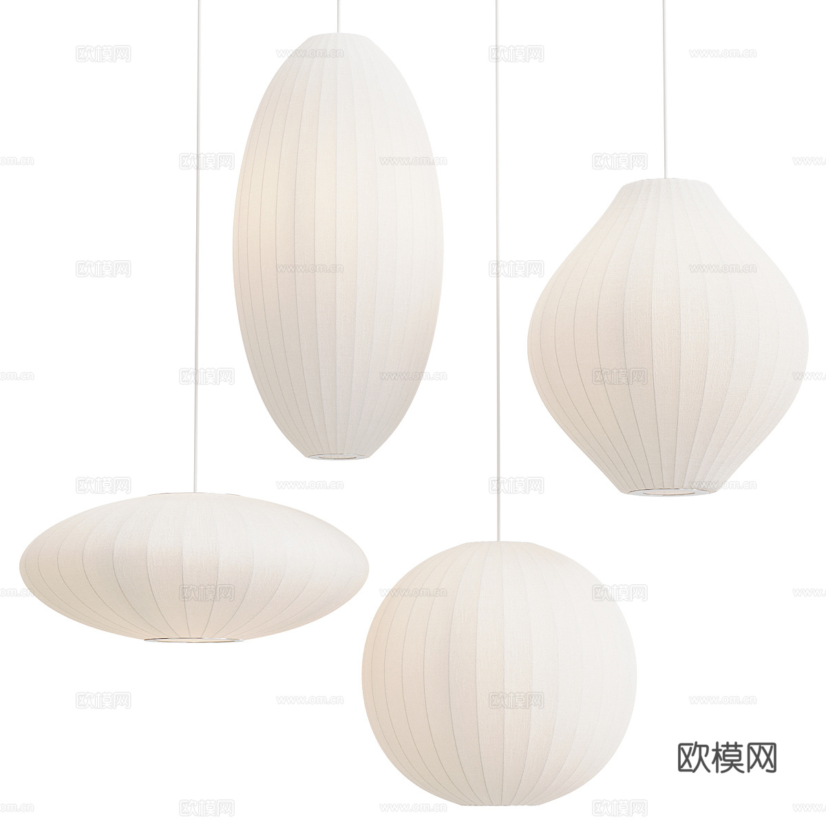 新中式侘寂灯笼吊灯3d模型