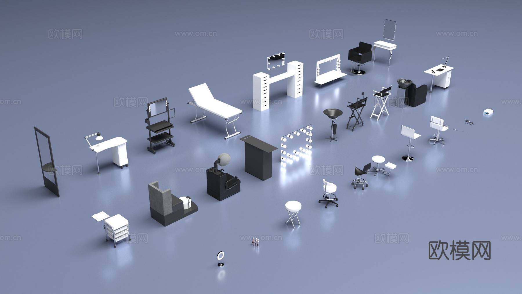 化妆台座椅组合3d模型