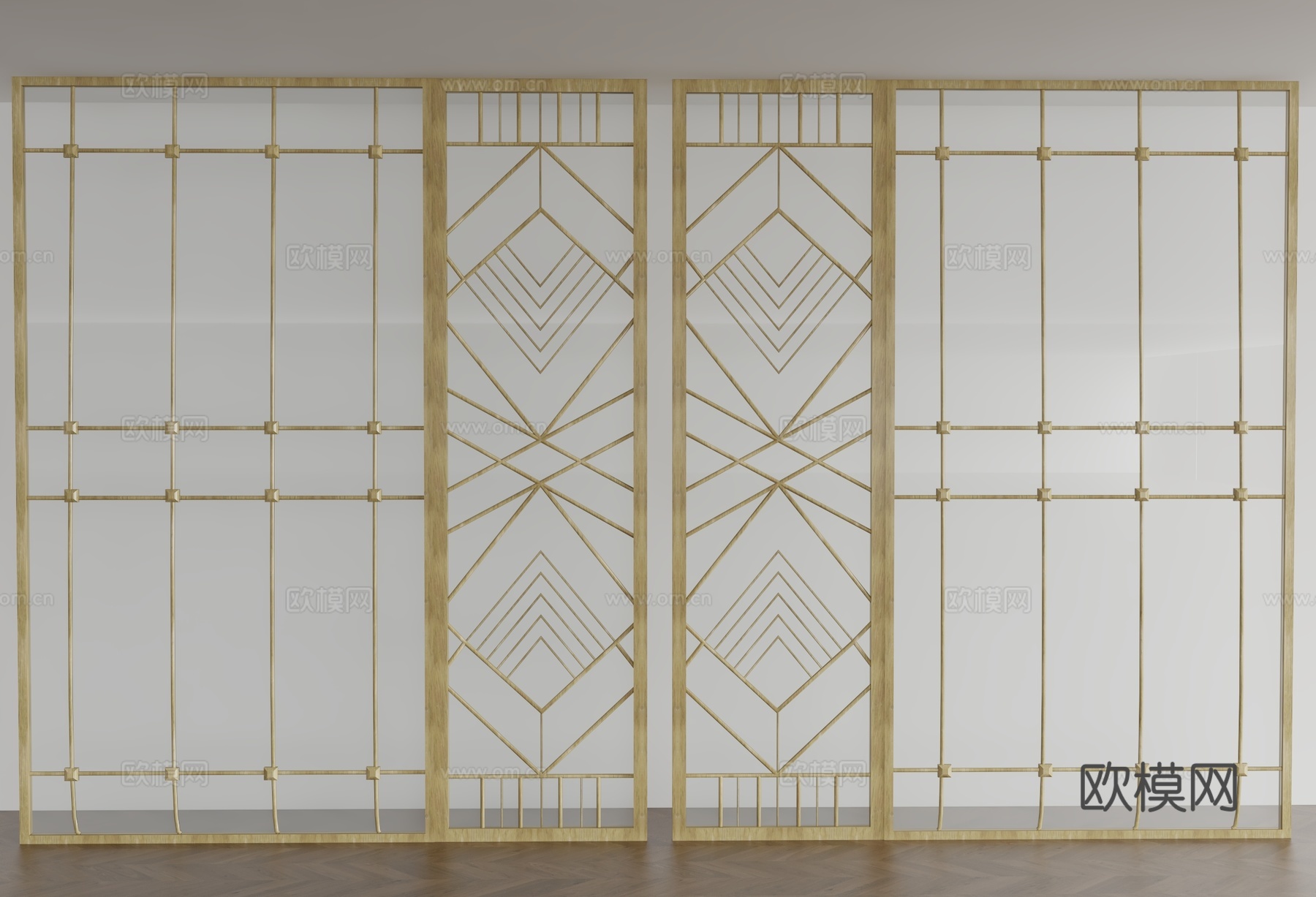 现代屏风3d模型下载