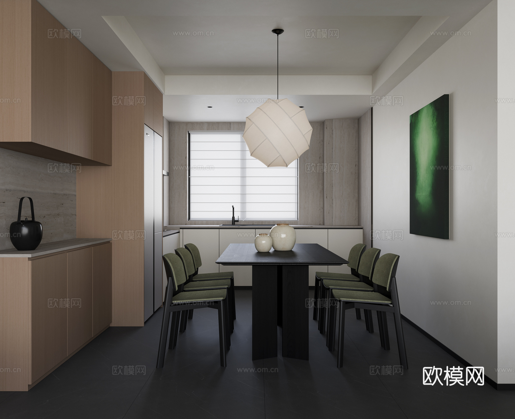 现代餐厅su模型