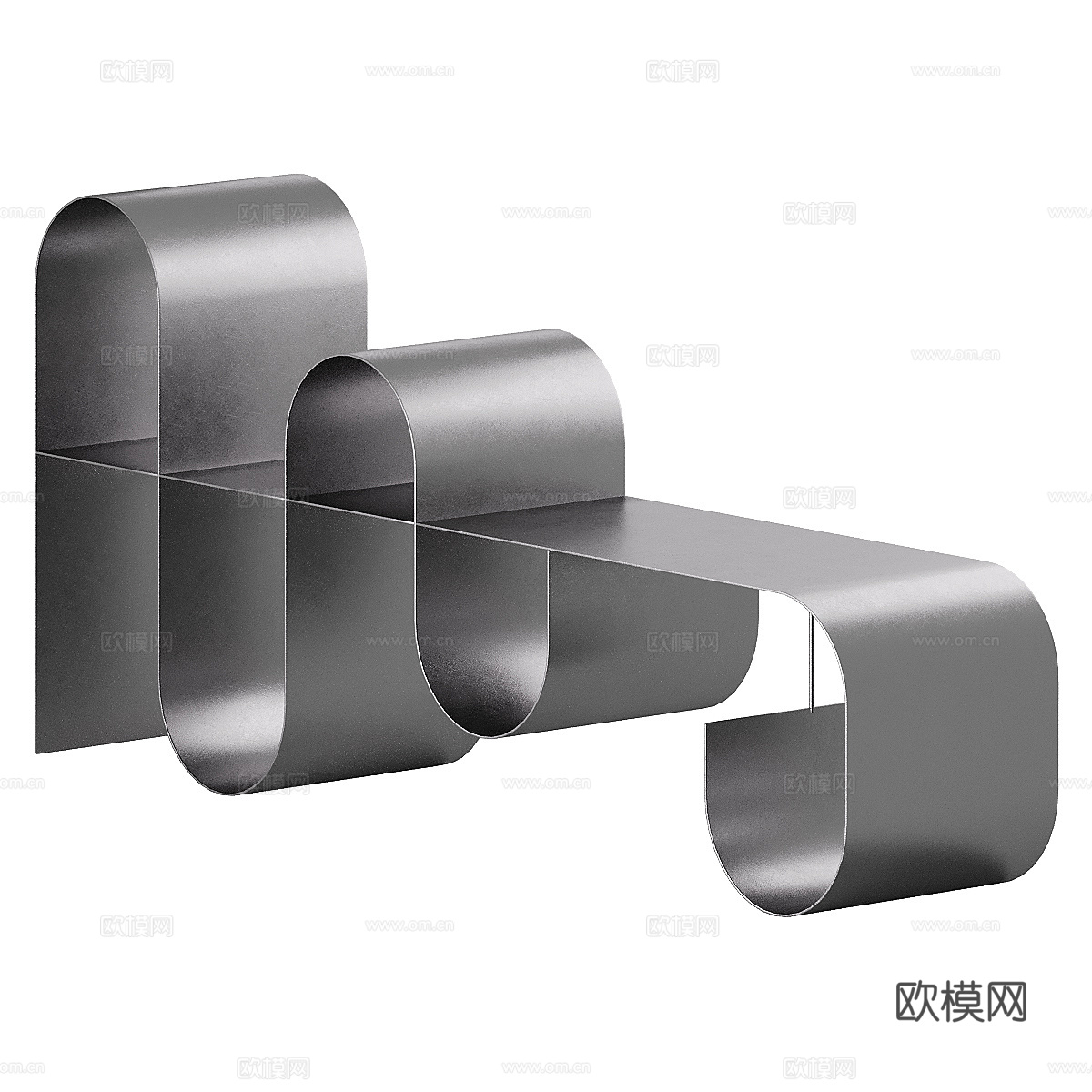 现代意式极简不锈钢玄关桌3d模型