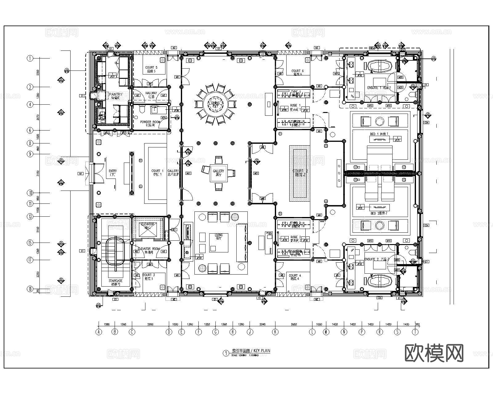 民宿平面布置图CADcad施工图