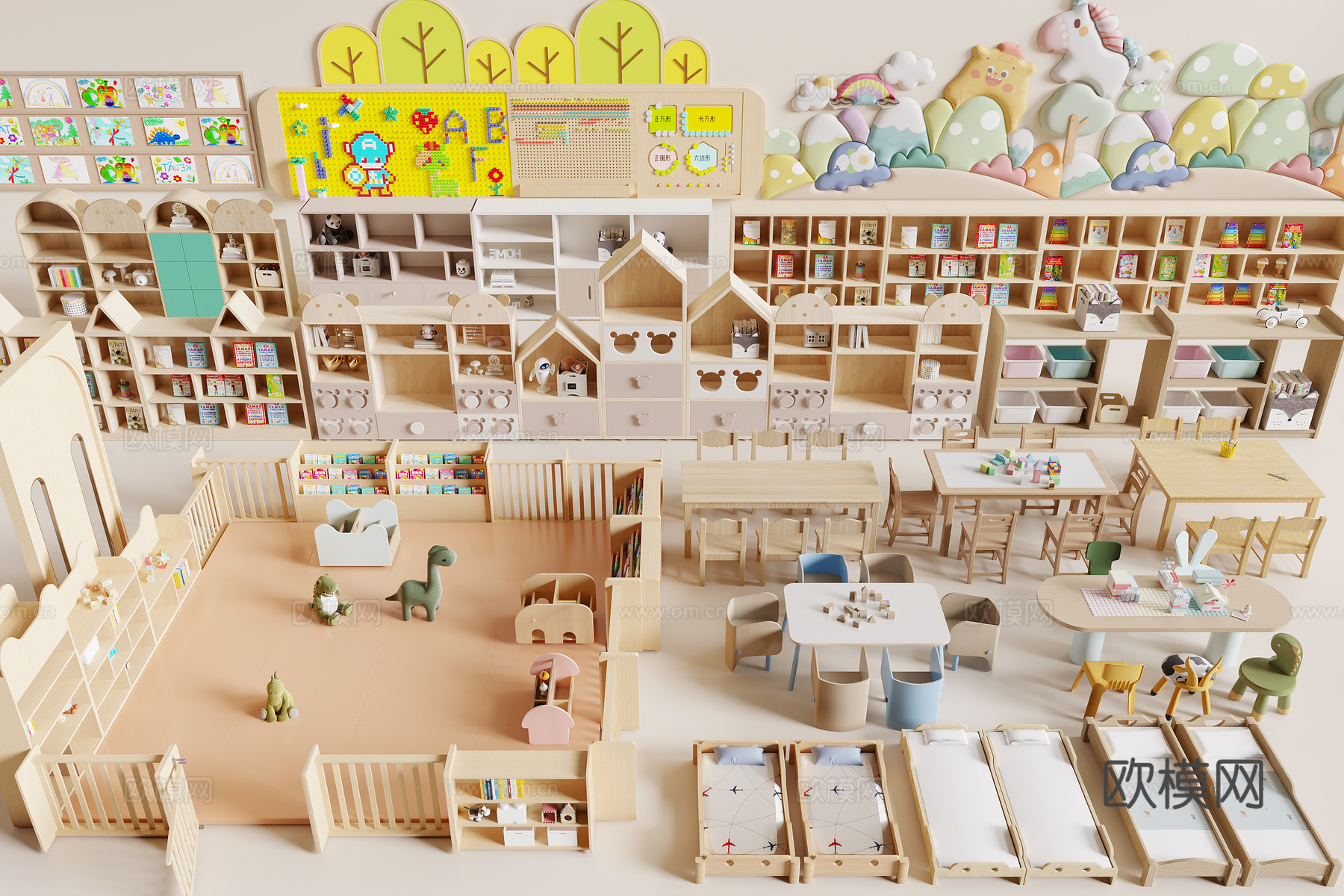 现代幼儿园3d模型