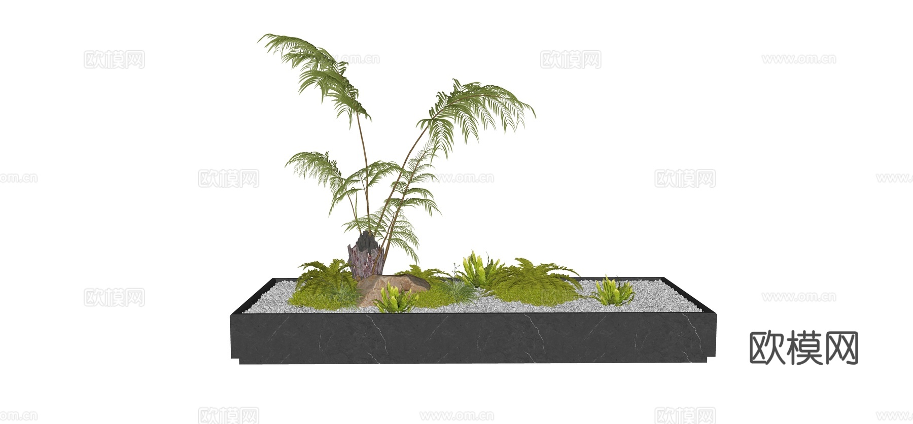 侘寂风盆栽su模型