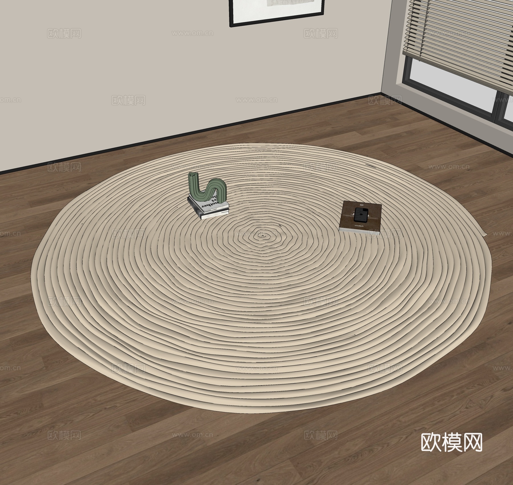 现代地毯 圆形地毯 极简地毯 奶油风地毯 民宿地毯su模型