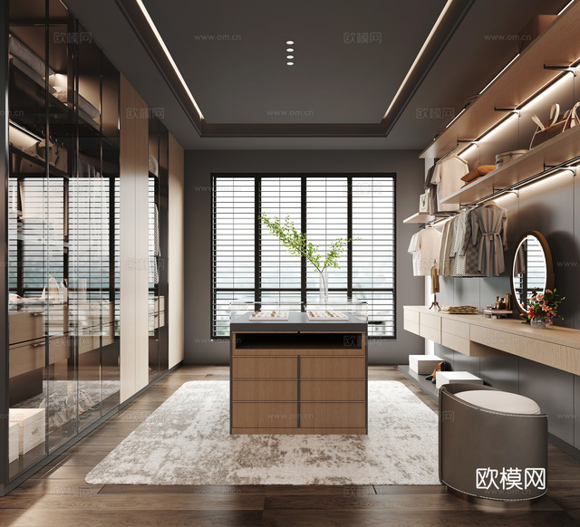 現(xiàn)代衣帽間3d模型下載
