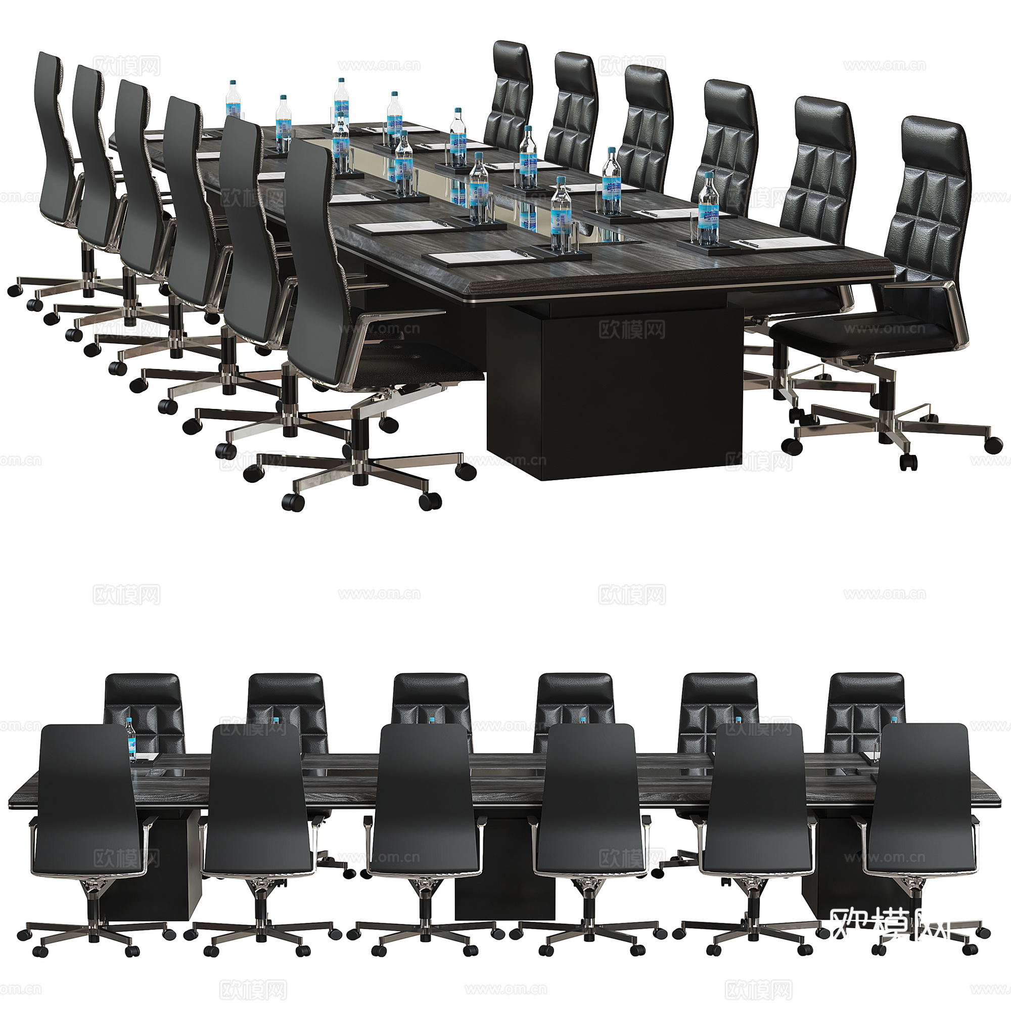 现代意式会议桌3d模型