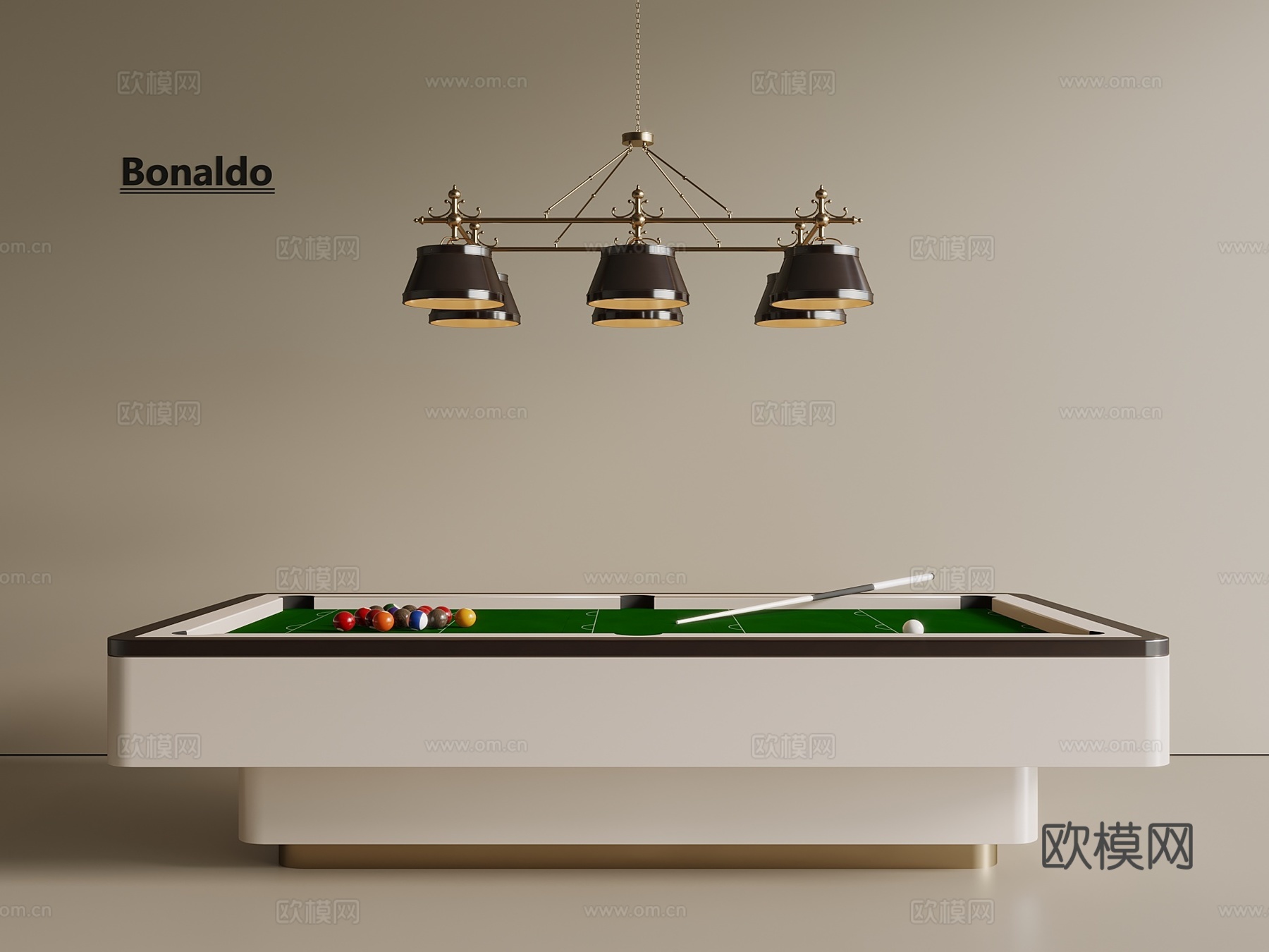 台球桌 台球桌 吊灯3d模型