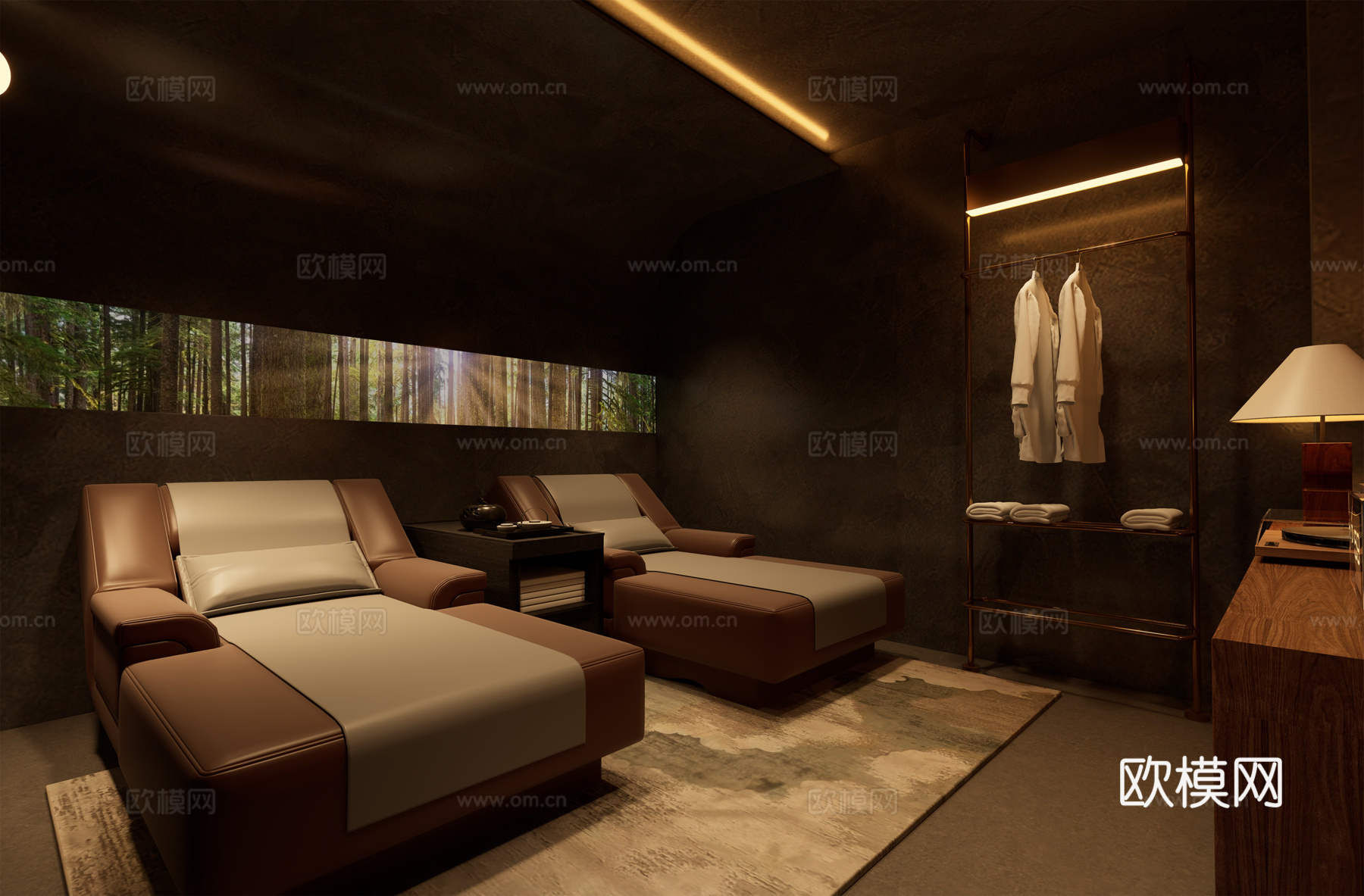 现代SPA按摩师su模型