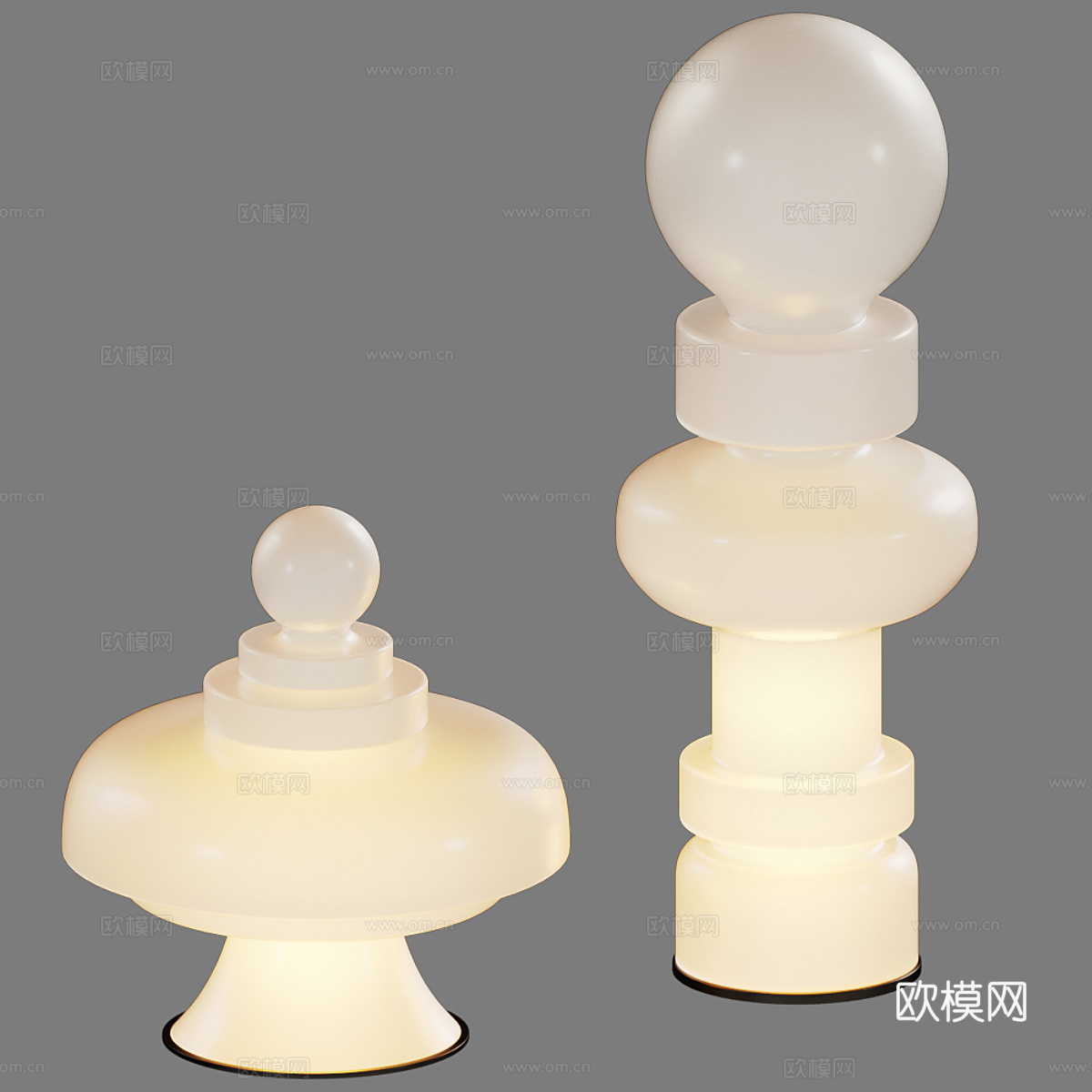 新中式侘寂落地灯3d模型