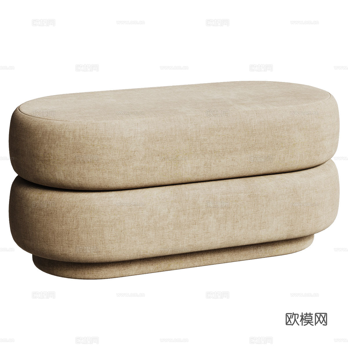 现代侘寂奶油风沙发凳3d模型