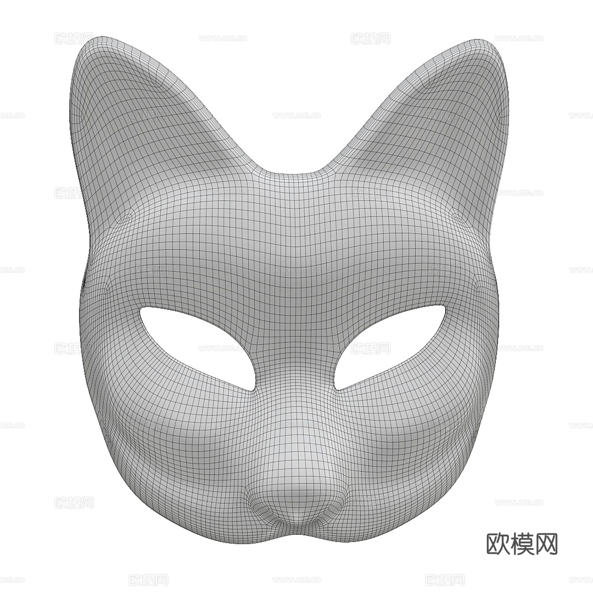 现代日式狐狸面具3d模型