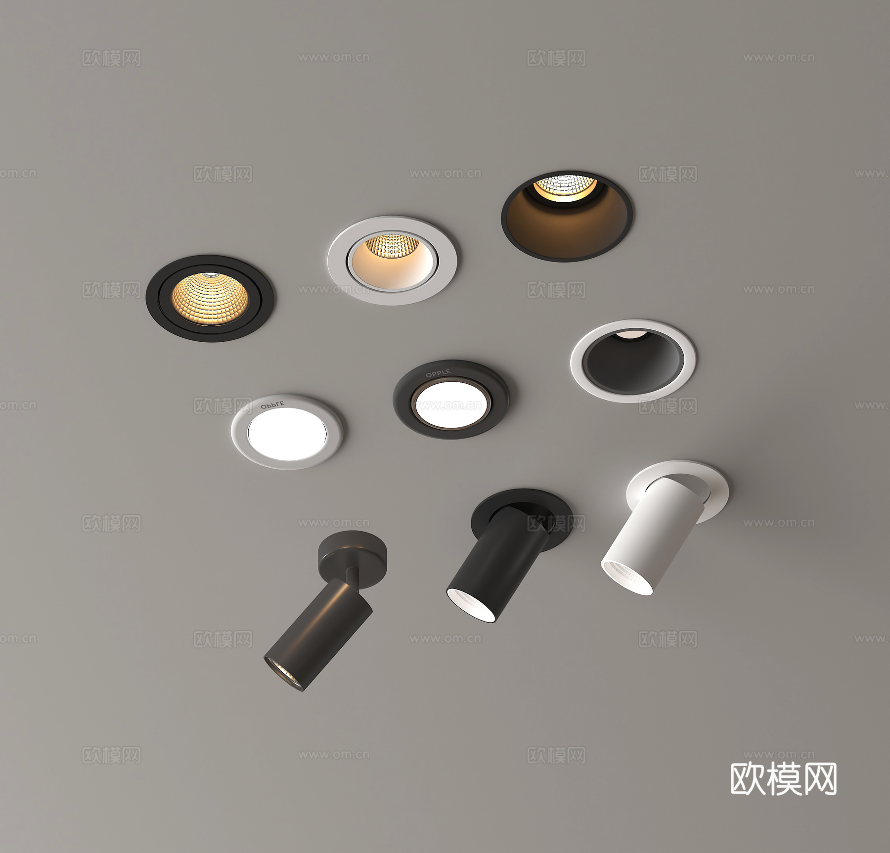 射灯 筒灯 牛眼灯3d模型