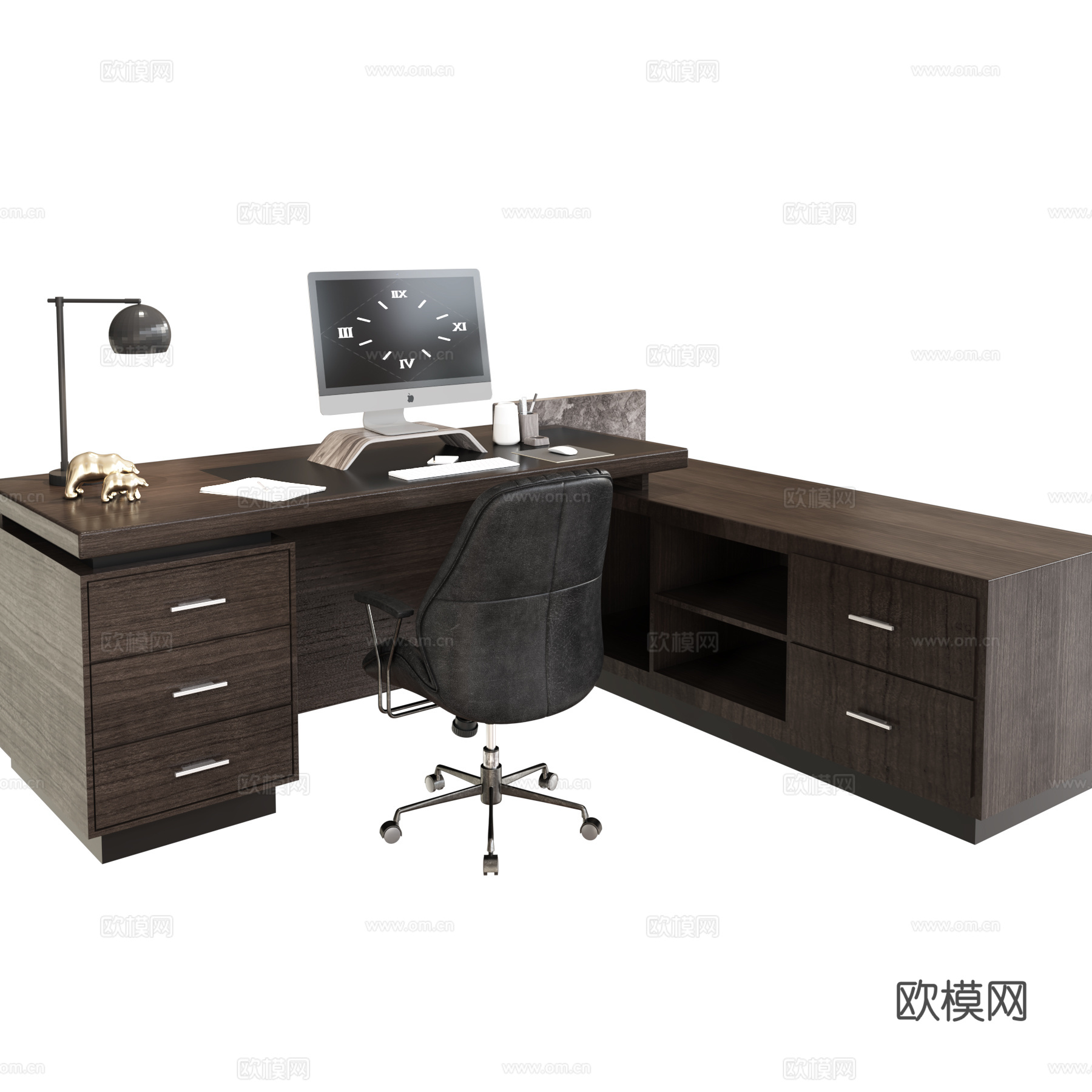 现代意式办公桌椅 办公家具3d模型