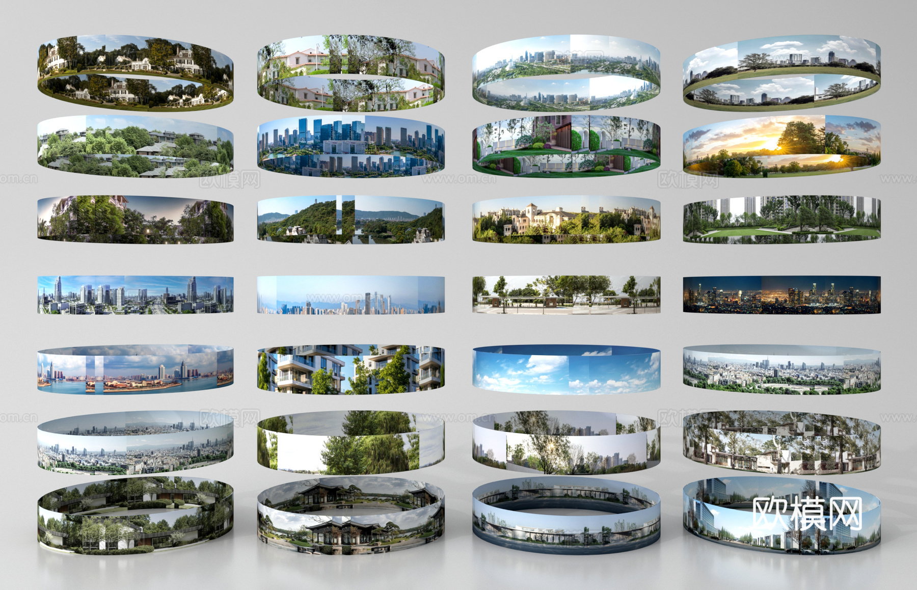 环绕背景 城市背景 绿植背景 森林外景su模型