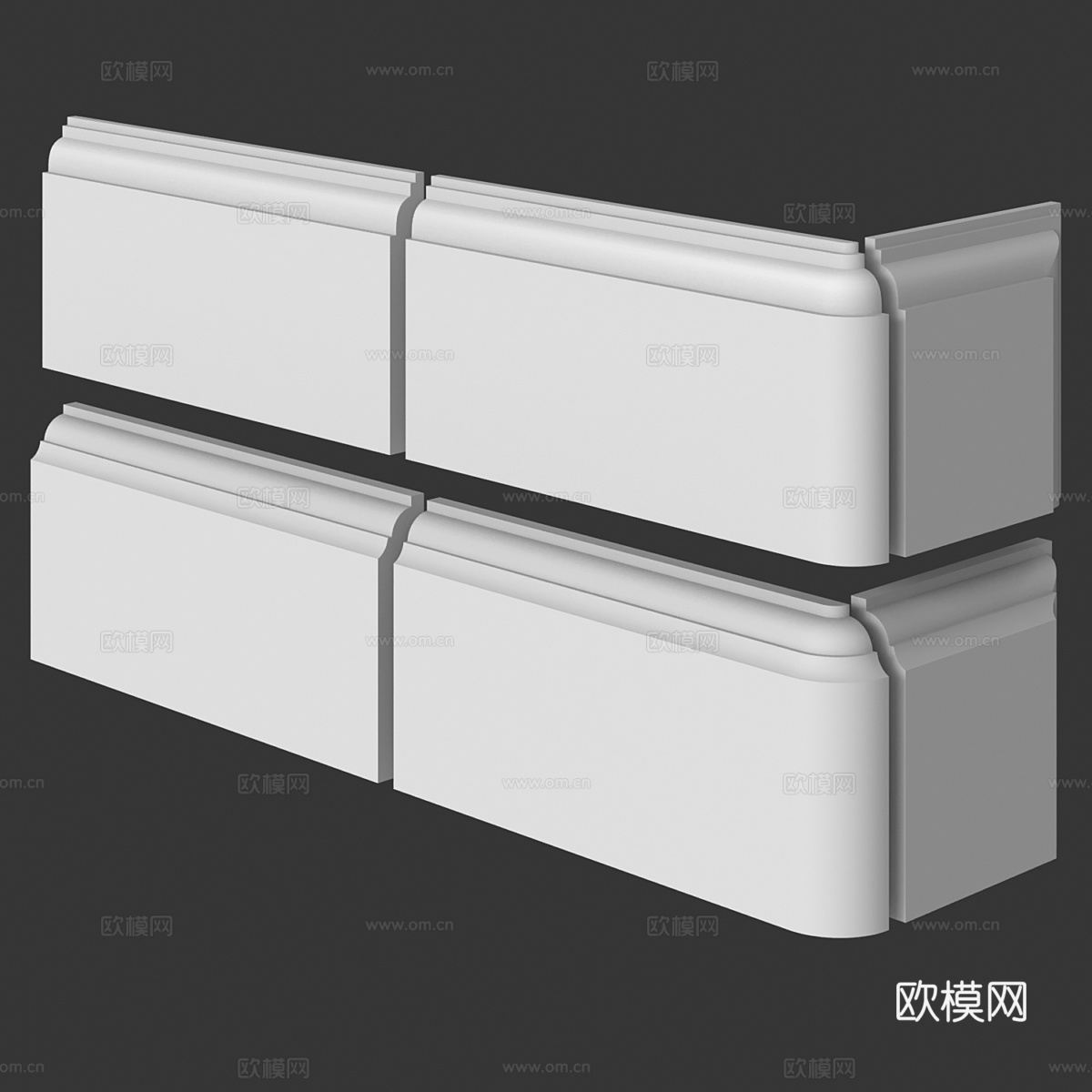 现代北欧踢脚线 踢脚板3d模型